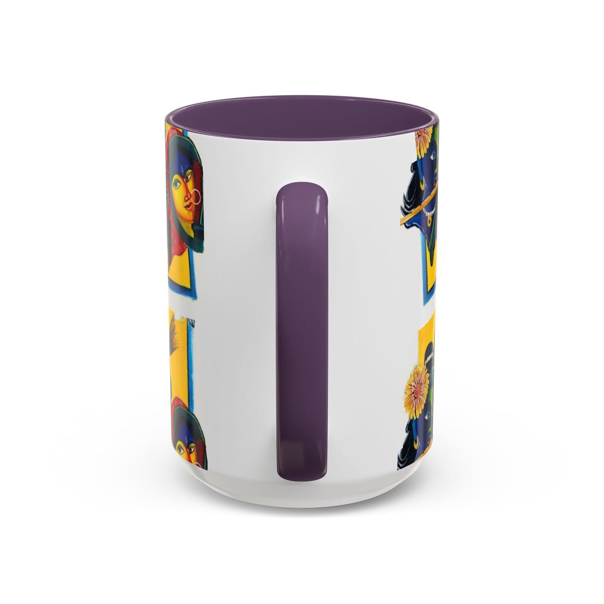 Colorful Ceramic Mug with Unique Hindu Art Design, 11oz & 15oz Aesthetic Gift - Ira World Art LLC