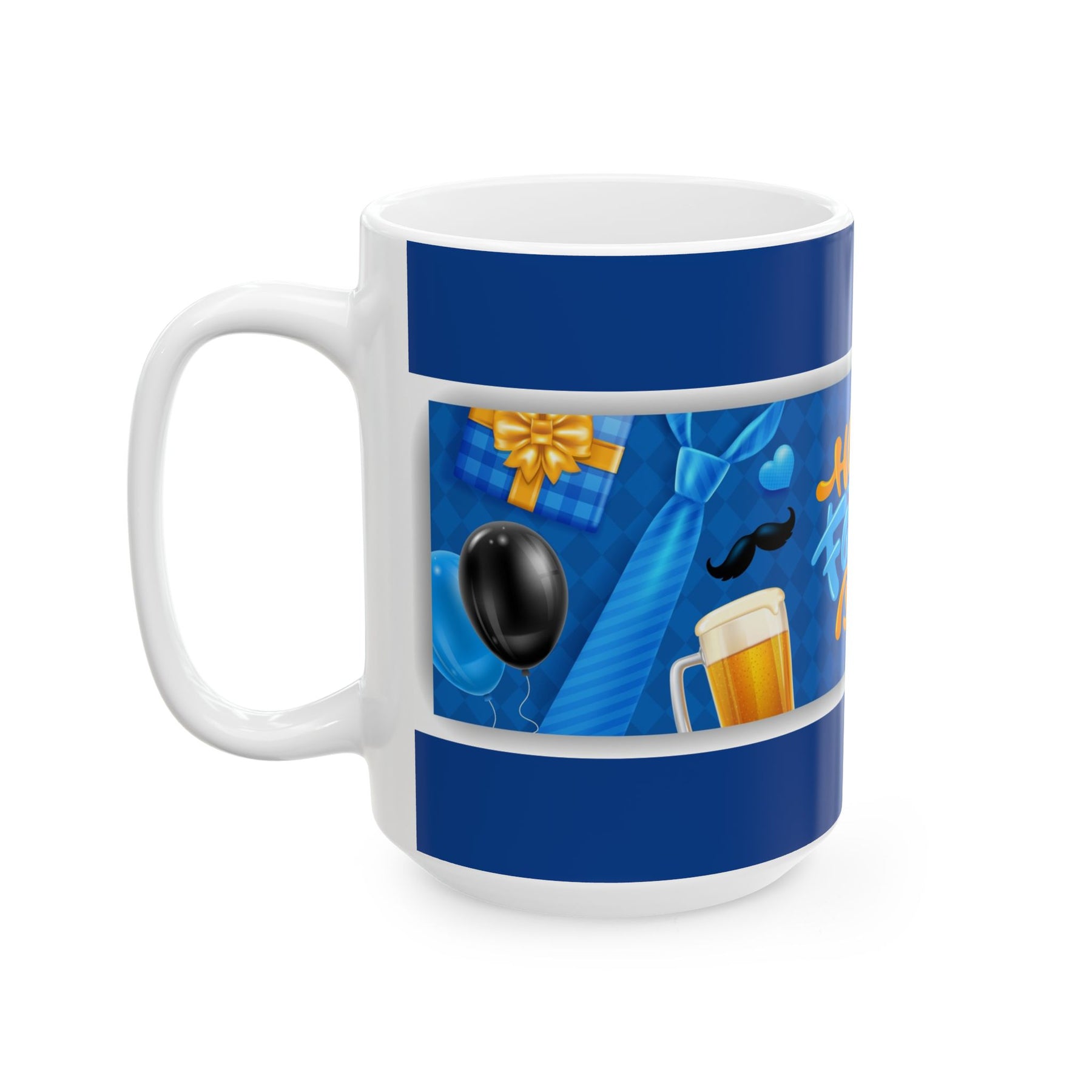 Blue Ceramic Coffee Mug for Dad, 15oz Gift for Father’s Day - Ira World Art LLC