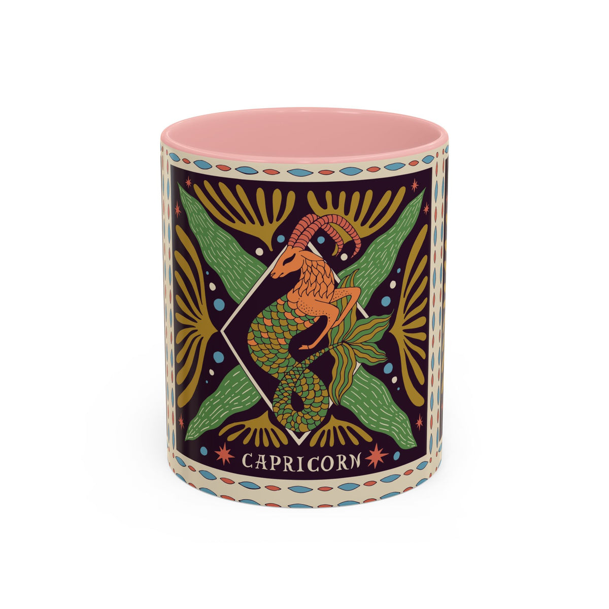 Colorful Capricorn Mug, Custom Ceramic Coffee Cup 11oz & 15oz Zodiac Design - Ira World Art LLC