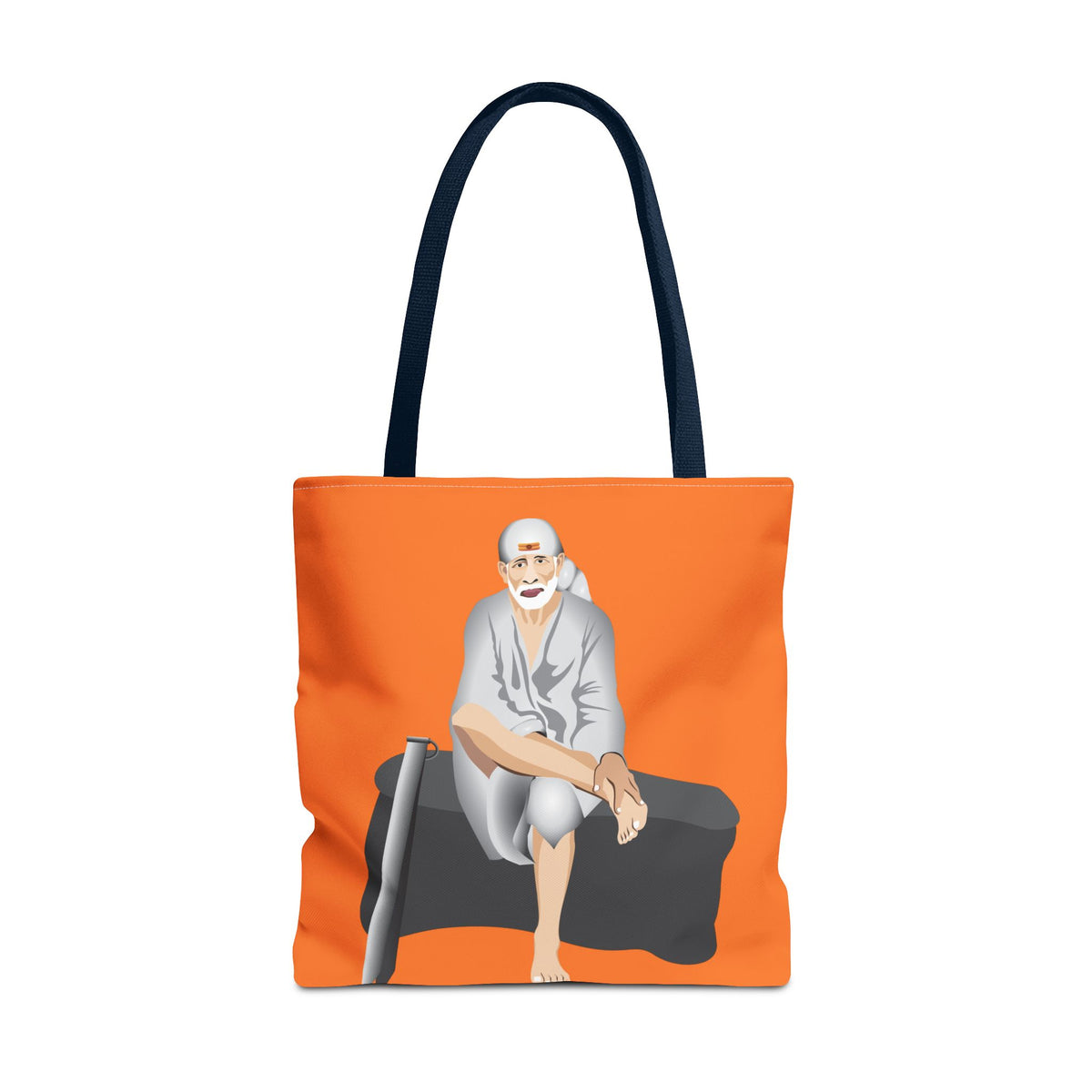 Sai Baba Tote Bag, Religious Shopper Bag, Guru Printed Carryall, Spiritual Shoulder Tote, Holy Canvas Handbag, Indian Deity Market Tote, - Ira World Art LLC