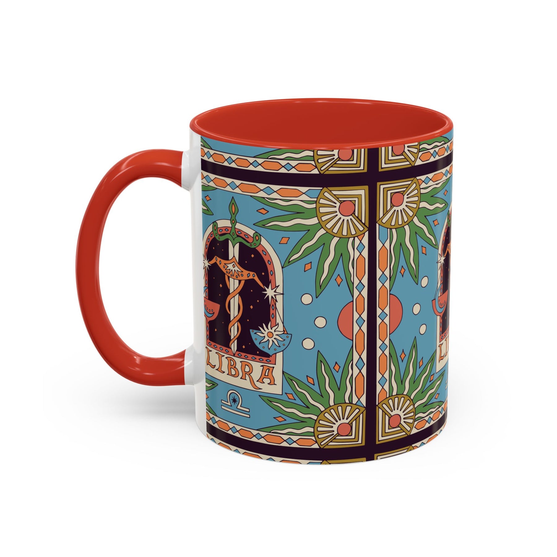 Custom Libra Coffee Mug, Colorful Ceramic 11oz & 15oz Zodiac Design - Ira World Art LLC
