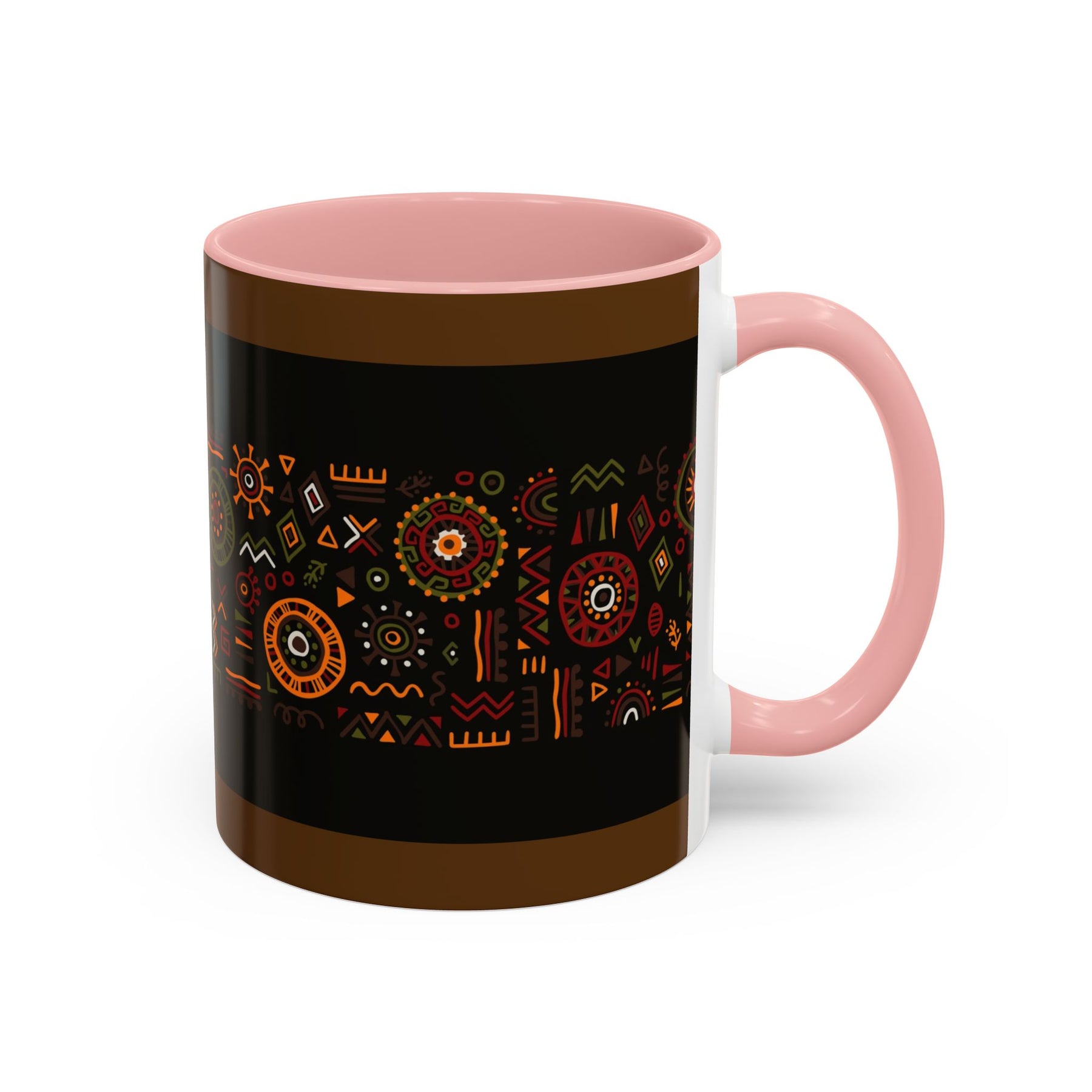 Tribal Ceramic Coffee Mug, Afrocentric Colorful Design, Custom 11oz & 15oz - Ira World Art LLC