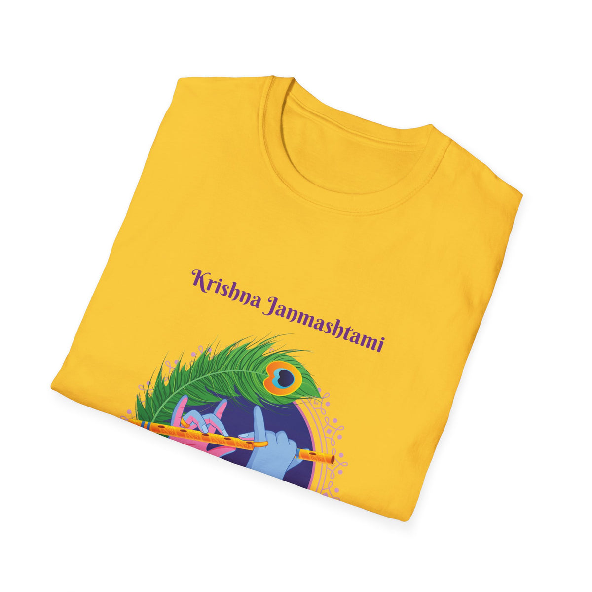 Krishna Janmashtami Unisex Softstyle T-Shirt, Festival Shirt, Spiritual Apparel, Gifts for Friends, Cultural Celebrations, Hindu Festivities - Ira World Art LLC