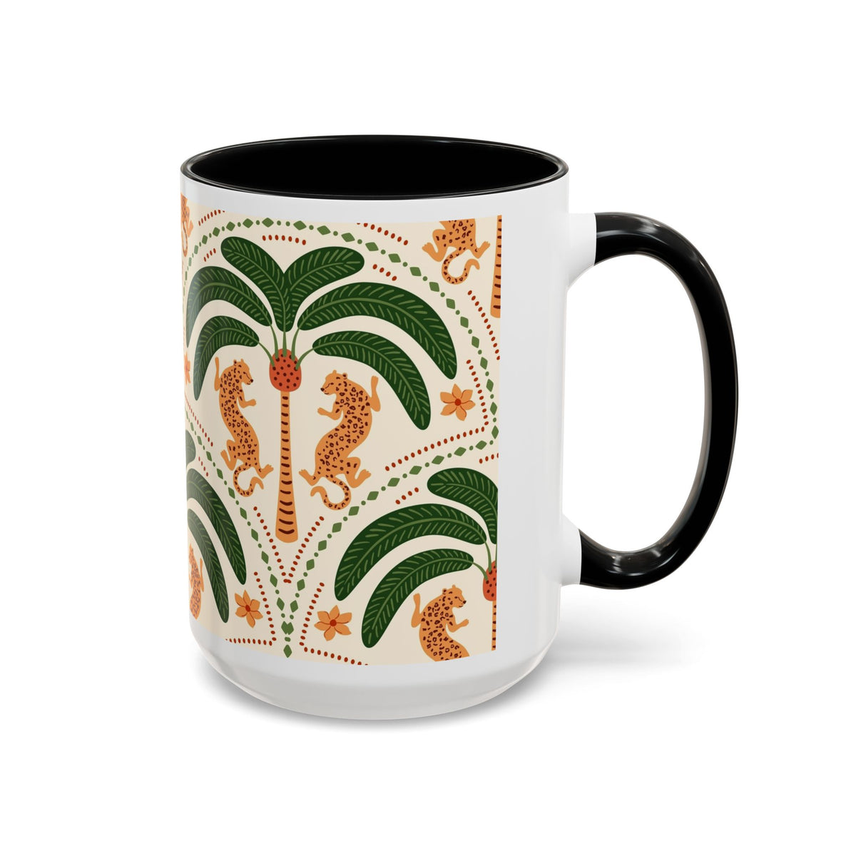 Tropical Ceramic Coffee Mug with Colorful Floral Design, 11oz & 15oz - Ira World Art LLC