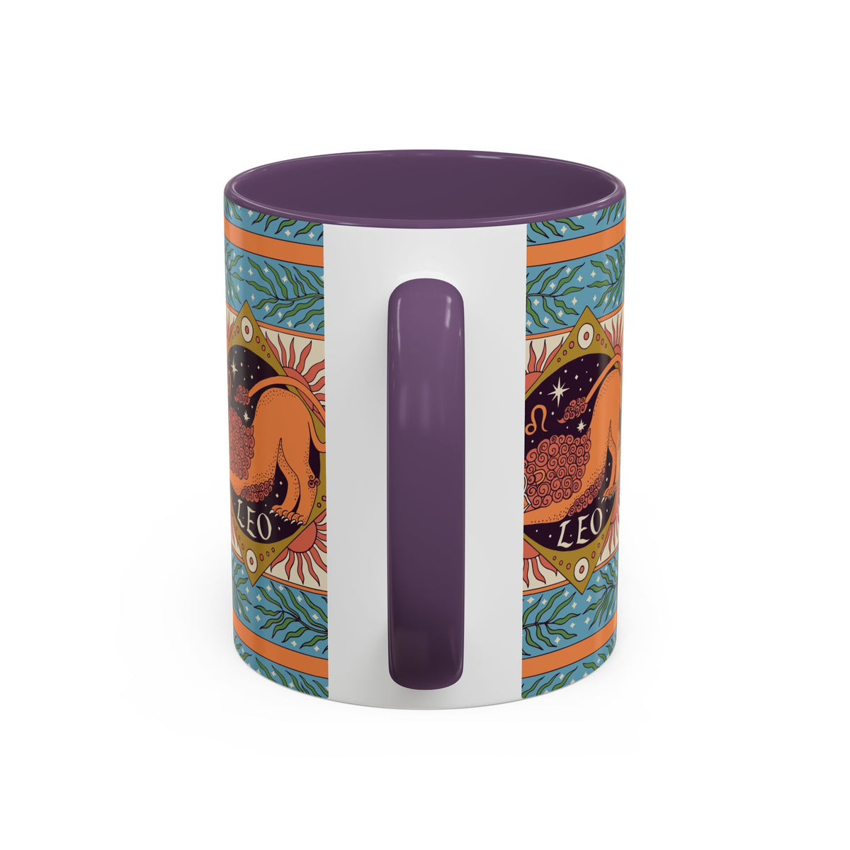 Vibrant Leo Zodiac Coffee Mug, Custom Ceramic 11oz & 15oz Colorful Design - Ira World Art LLC