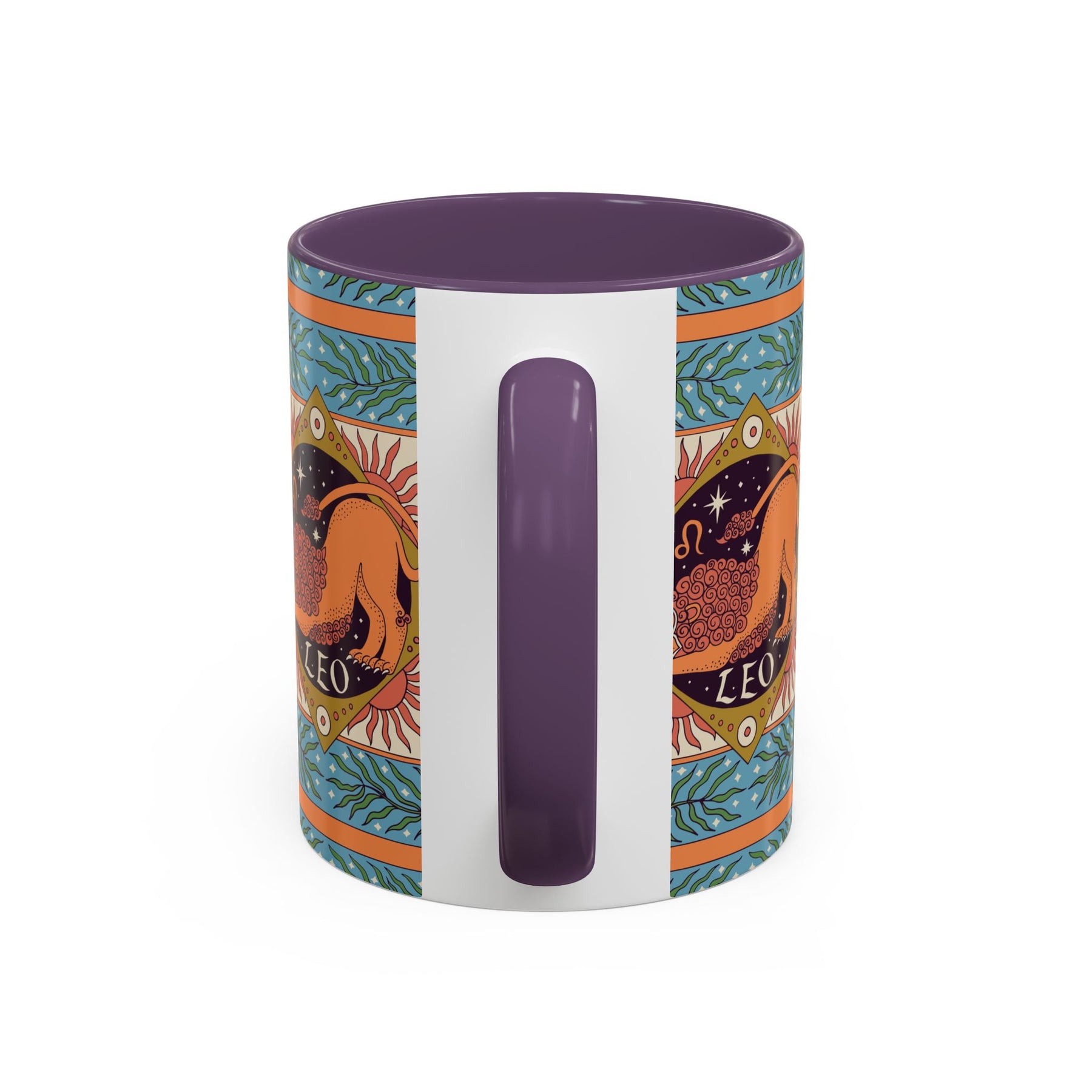 Vibrant Leo Zodiac Coffee Mug, Custom Ceramic 11oz & 15oz Colorful Design - Ira World Art LLC