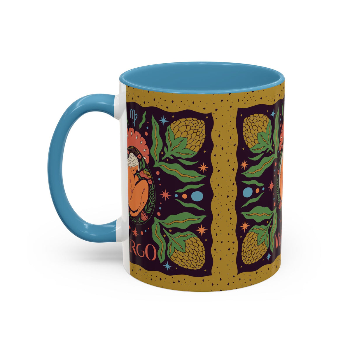 Virgo Zodiac Custom Coffee Mug, Colorful Ceramic 11oz and 15oz Design - Ira World Art LLC