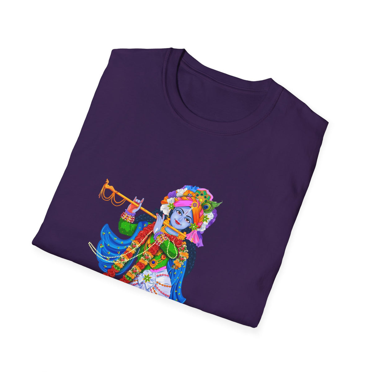 Krishana Tees - Spiritual Unisex Softstyle T-Shirt, Hindu God Tee, Religious Clothing, Meditation Shirt, Yoga Outfit - Ira World Art LLC