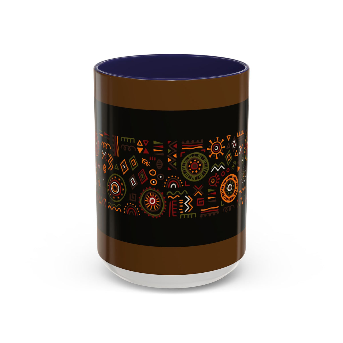 Tribal Ceramic Coffee Mug, Afrocentric Colorful Design, Custom 11oz & 15oz - Ira World Art LLC