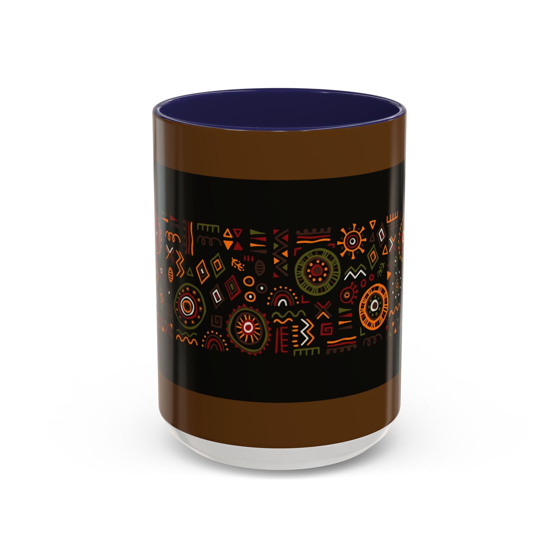 Tribal Ceramic Coffee Mug, Afrocentric Colorful Design, Custom 11oz & 15oz - Ira World Art LLC