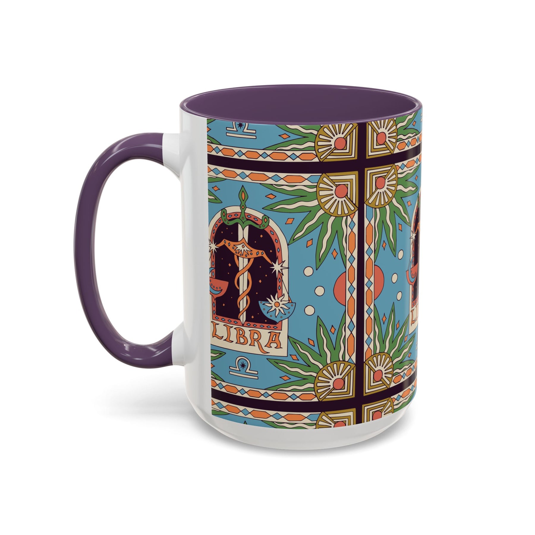 Custom Libra Coffee Mug, Colorful Ceramic 11oz & 15oz Zodiac Design - Ira World Art LLC