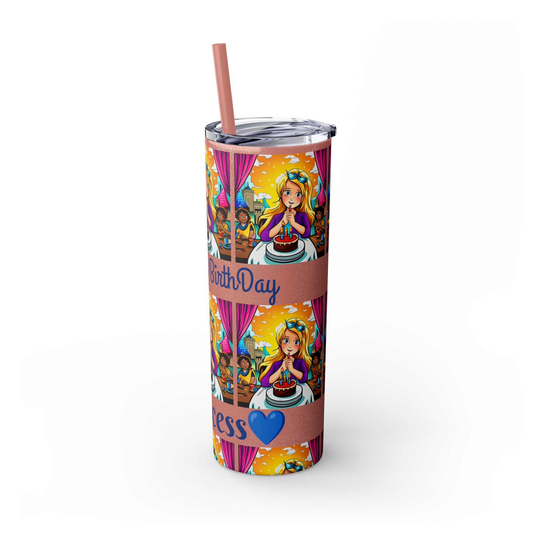 Stylish 20oz Birthday Skinny Tumbler with Straw – Celebrate in Sip-worthy Fashion!" - Ira World Art LLC
