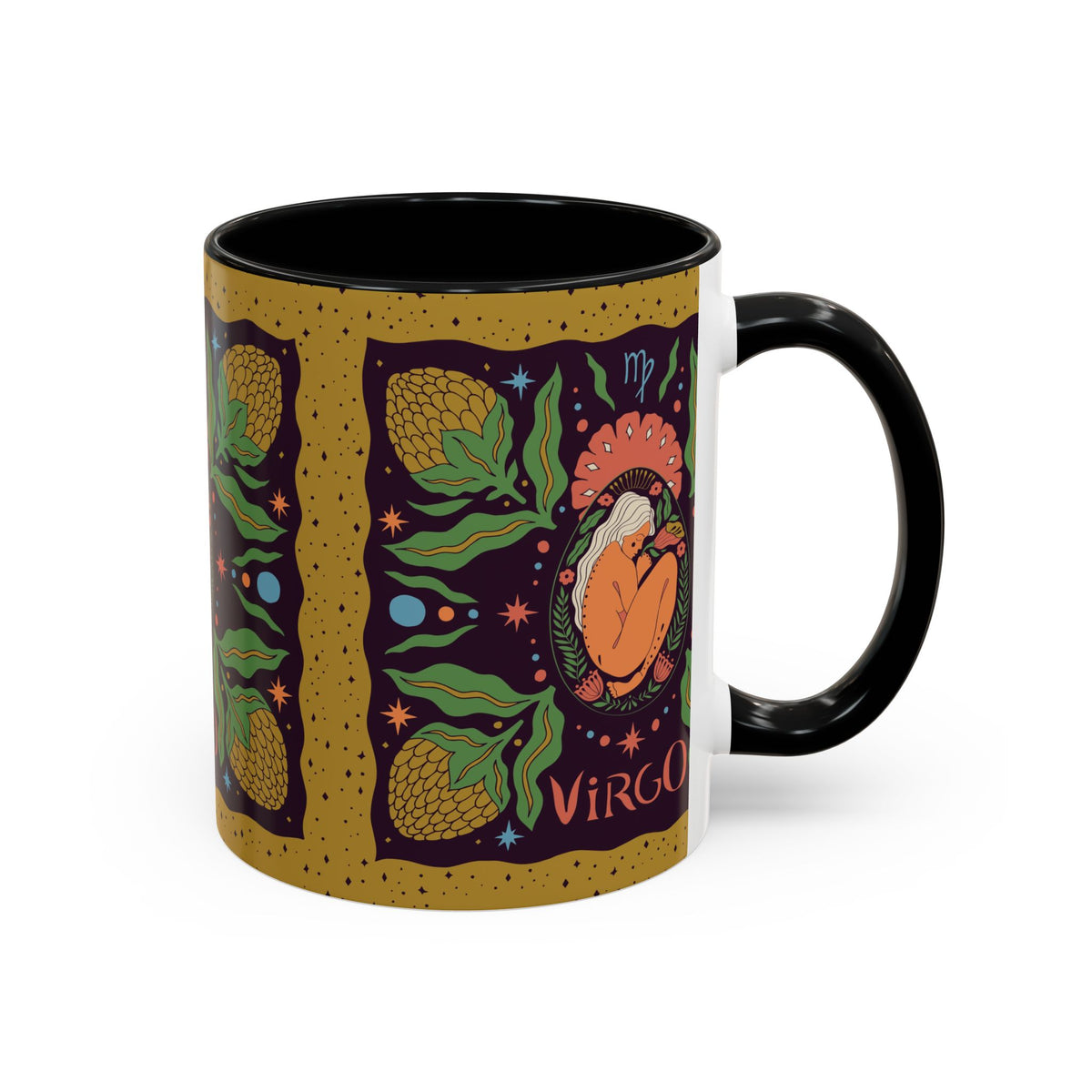 Virgo Zodiac Custom Coffee Mug, Colorful Ceramic 11oz and 15oz Design - Ira World Art LLC