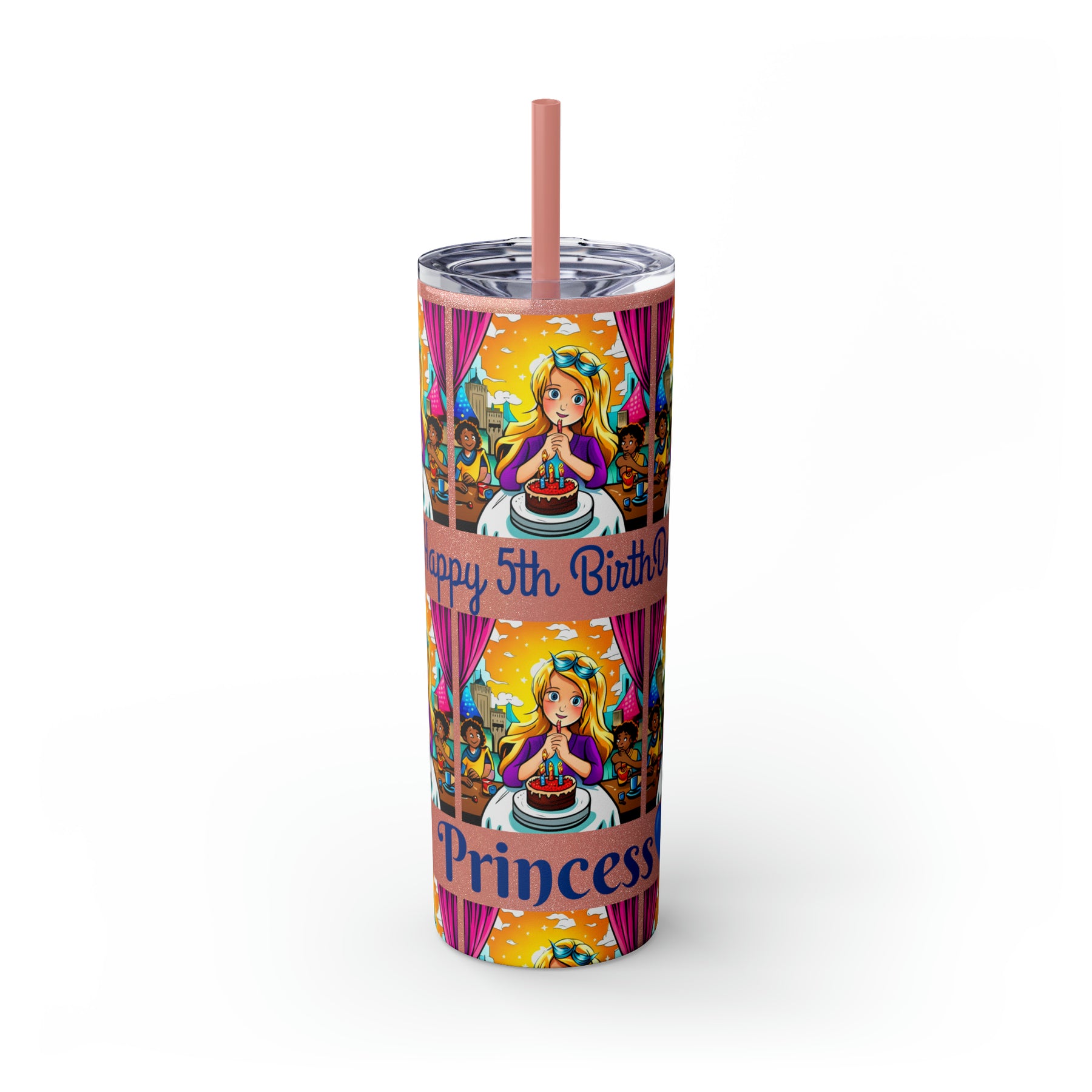 Stylish 20oz Birthday Skinny Tumbler with Straw – Celebrate in Sip-worthy Fashion!" - Ira World Art LLC