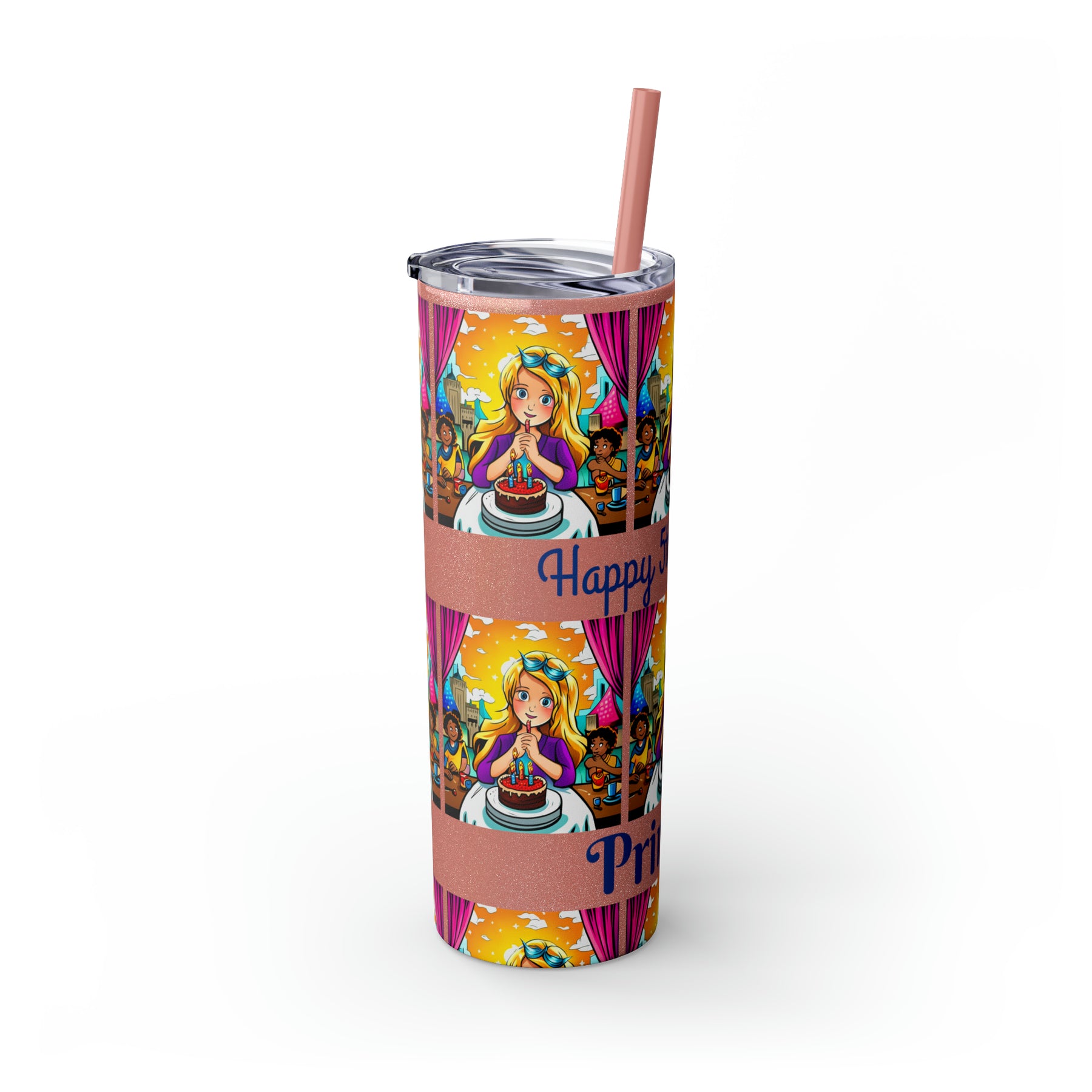 Stylish 20oz Birthday Skinny Tumbler with Straw – Celebrate in Sip-worthy Fashion!" - Ira World Art LLC