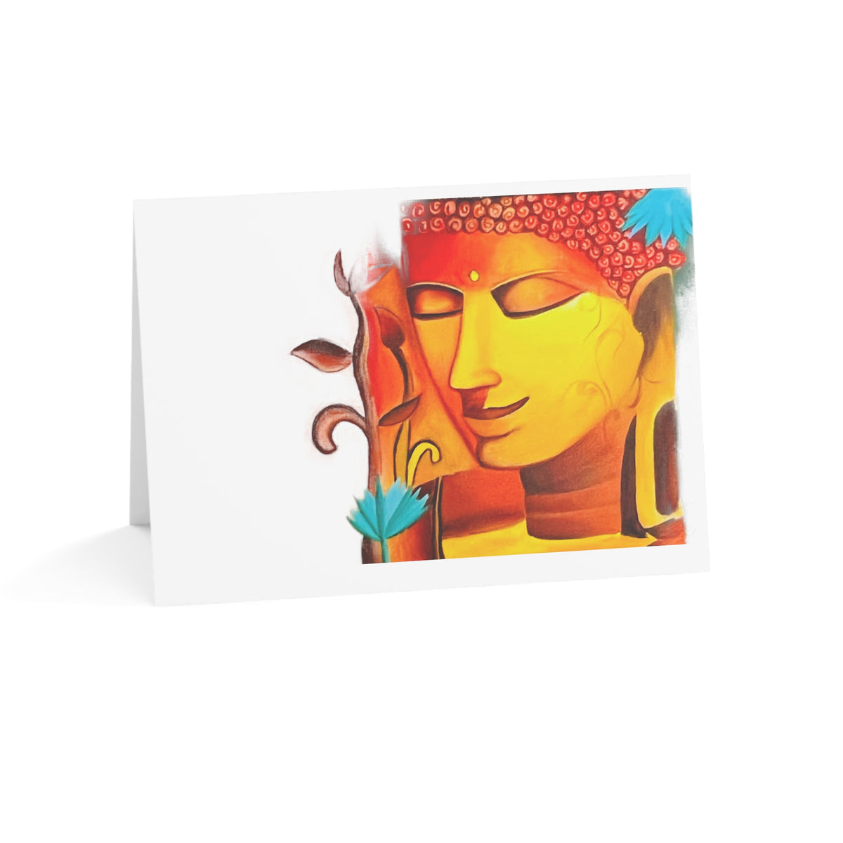 Inner Peace Greetings: Gautam Buddha Greeting Card – Share Tranquility and Enlightenments" (1, 10, 30, and 50pcs) - Ira World Art LLC