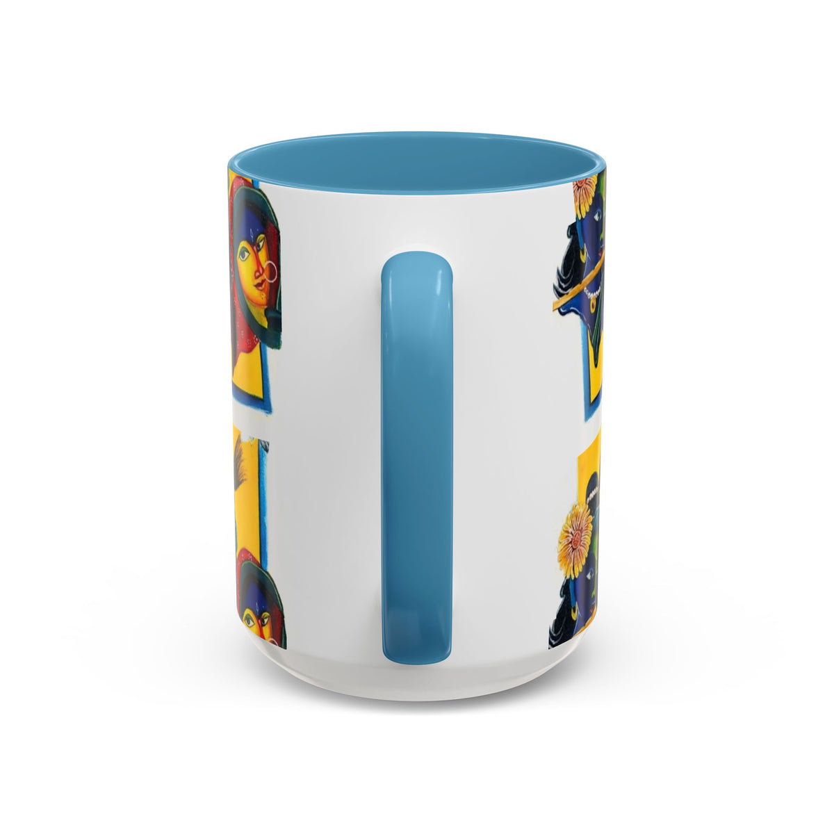 Colorful Ceramic Mug with Unique Hindu Art Design, 11oz & 15oz Aesthetic Gift - Ira World Art LLC