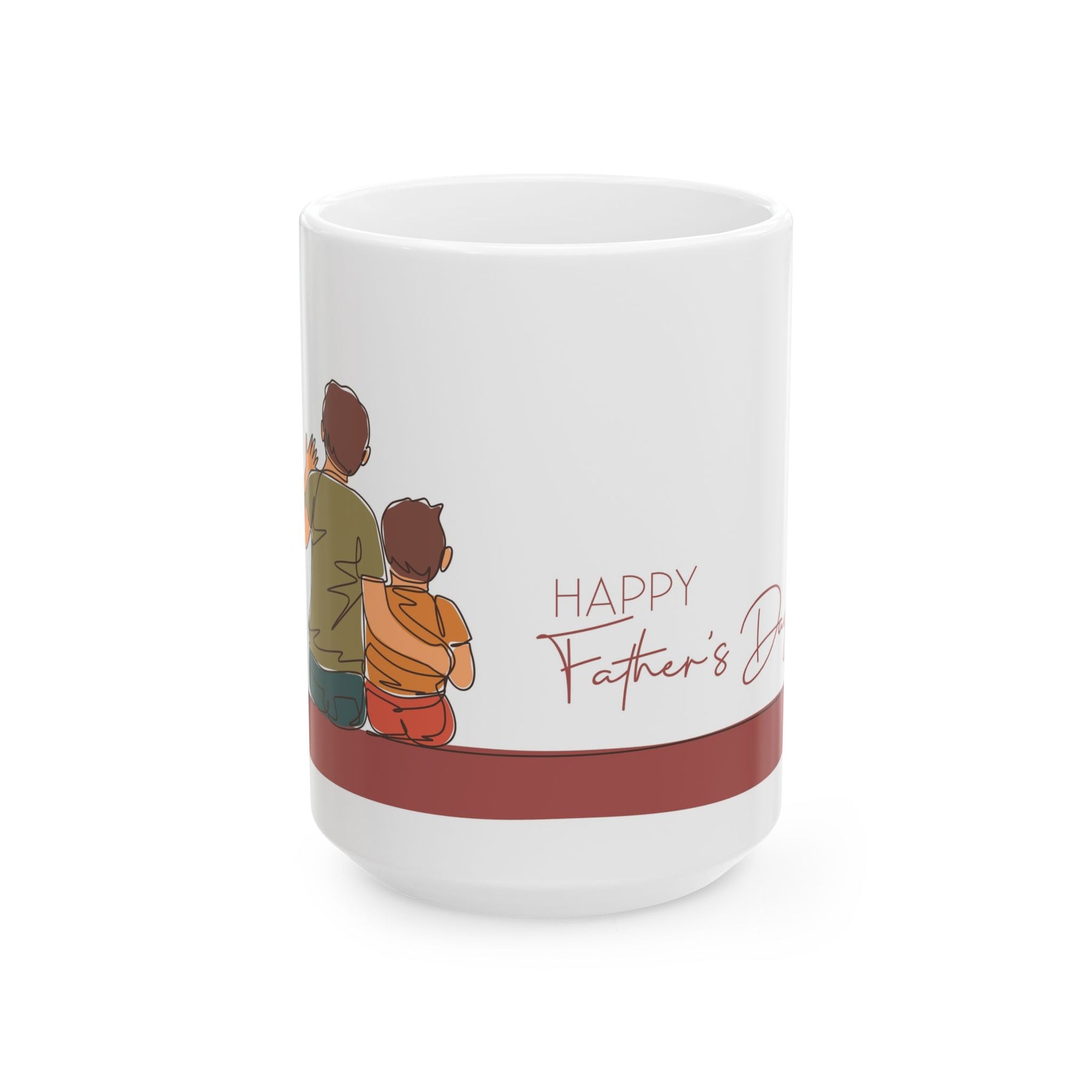 Colorful Ceramic Mug for Dad, 15oz Watercolor Gift for Father’s Day - Ira World Art LLC