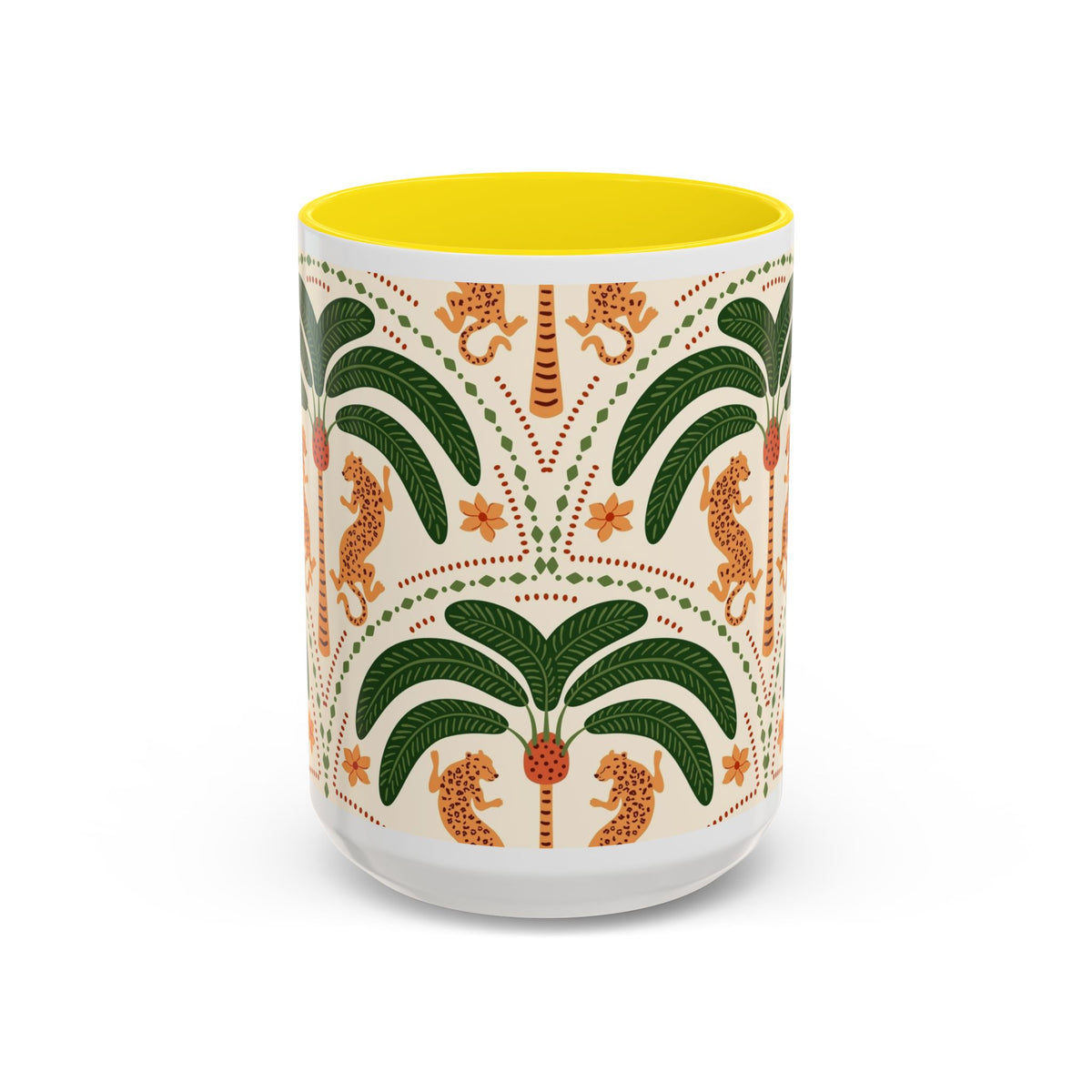 Tropical Ceramic Coffee Mug with Colorful Floral Design, 11oz & 15oz - Ira World Art LLC