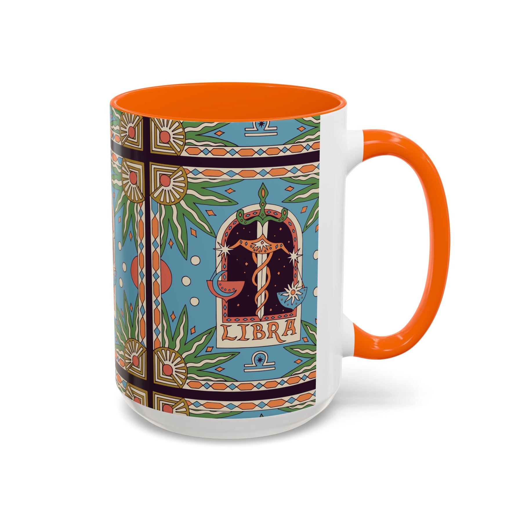 Custom Libra Coffee Mug, Colorful Ceramic 11oz & 15oz Zodiac Design - Ira World Art LLC