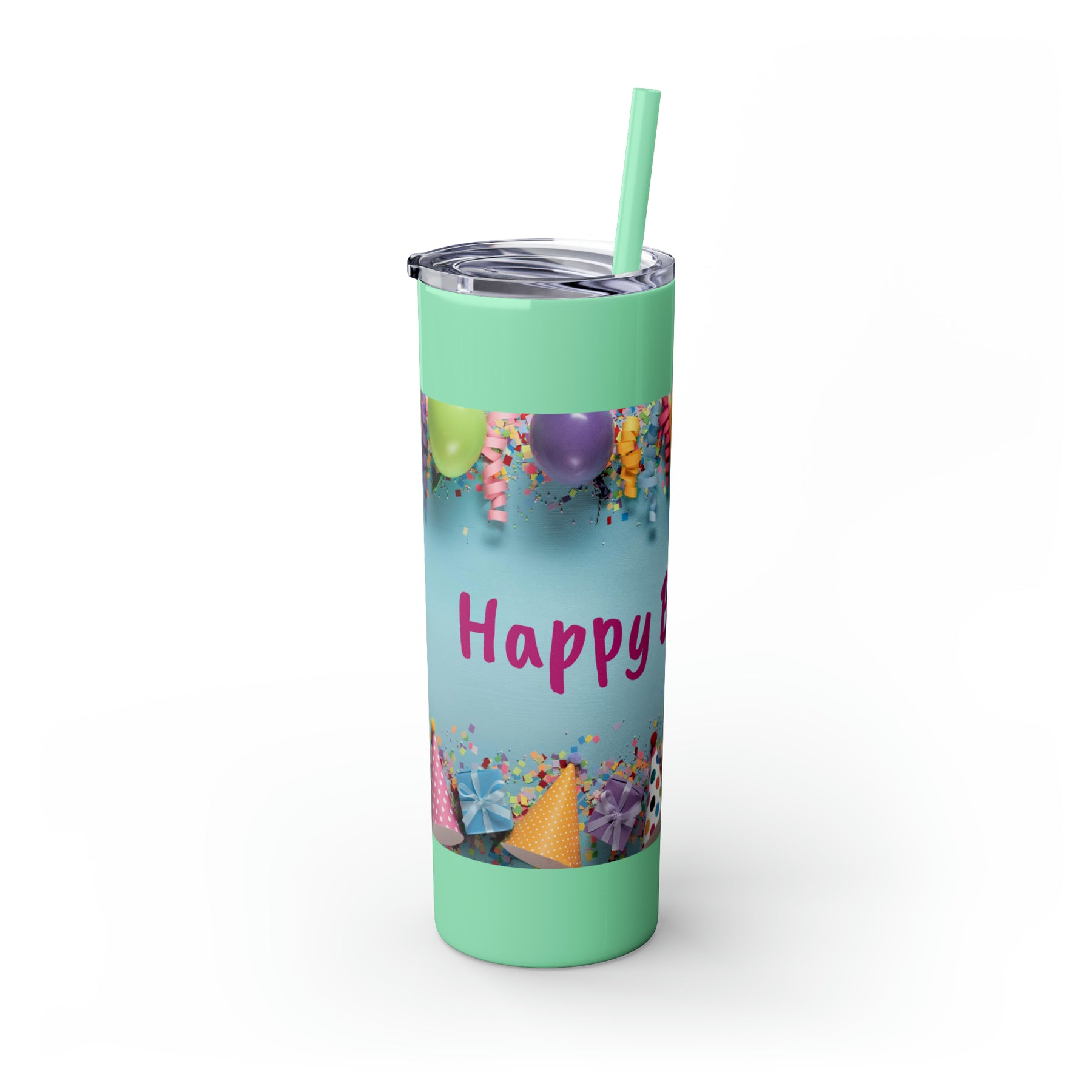 Birthday Skinny Tumbler with Straw – Celebrate in Sip-worthy Fashion!, 20oz - Ira World Art LLC