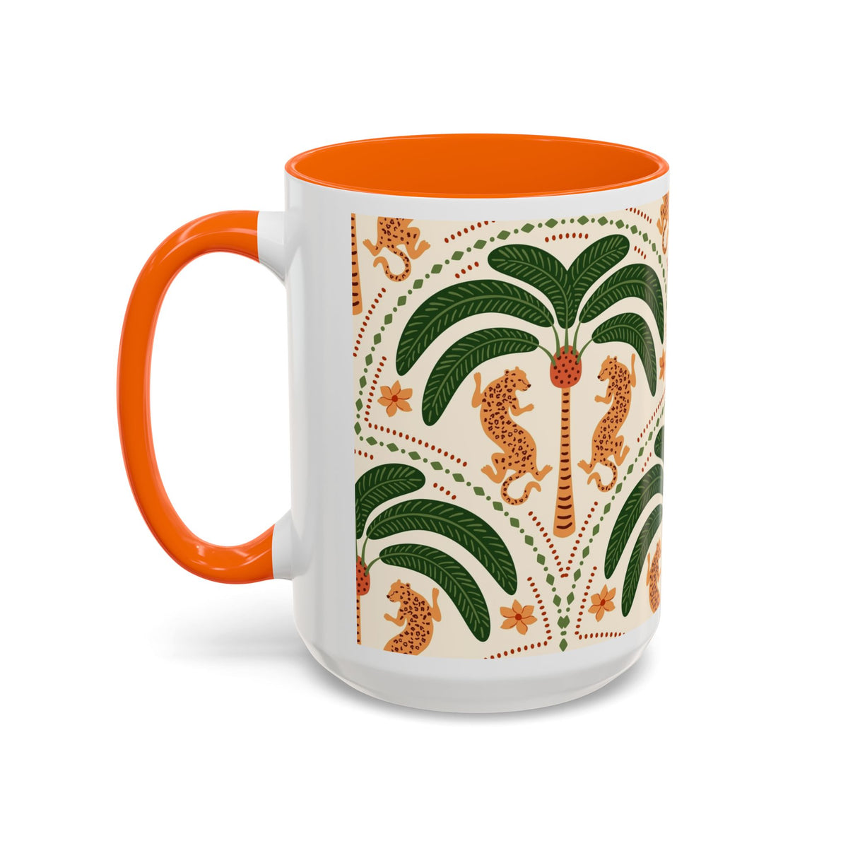 Tropical Ceramic Coffee Mug with Colorful Floral Design, 11oz & 15oz - Ira World Art LLC