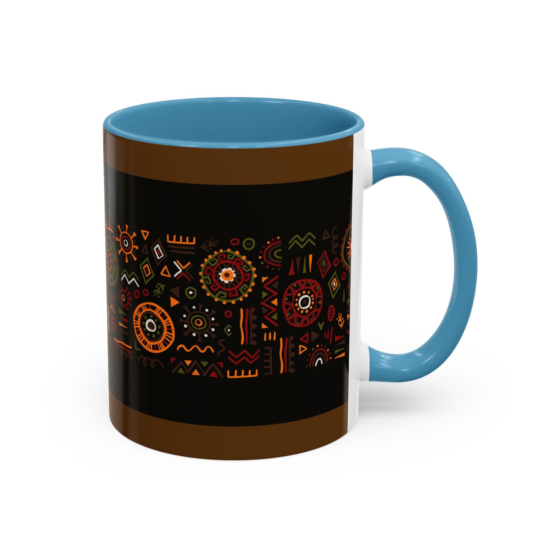 Tribal Ceramic Coffee Mug, Afrocentric Colorful Design, Custom 11oz & 15oz - Ira World Art LLC