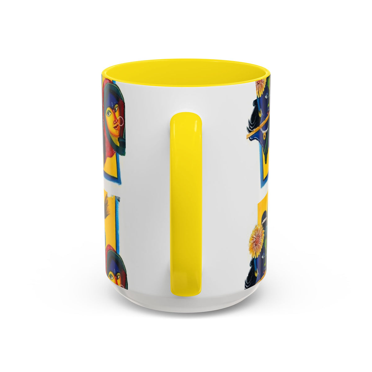 Colorful Ceramic Mug with Unique Hindu Art Design, 11oz & 15oz Aesthetic Gift - Ira World Art LLC