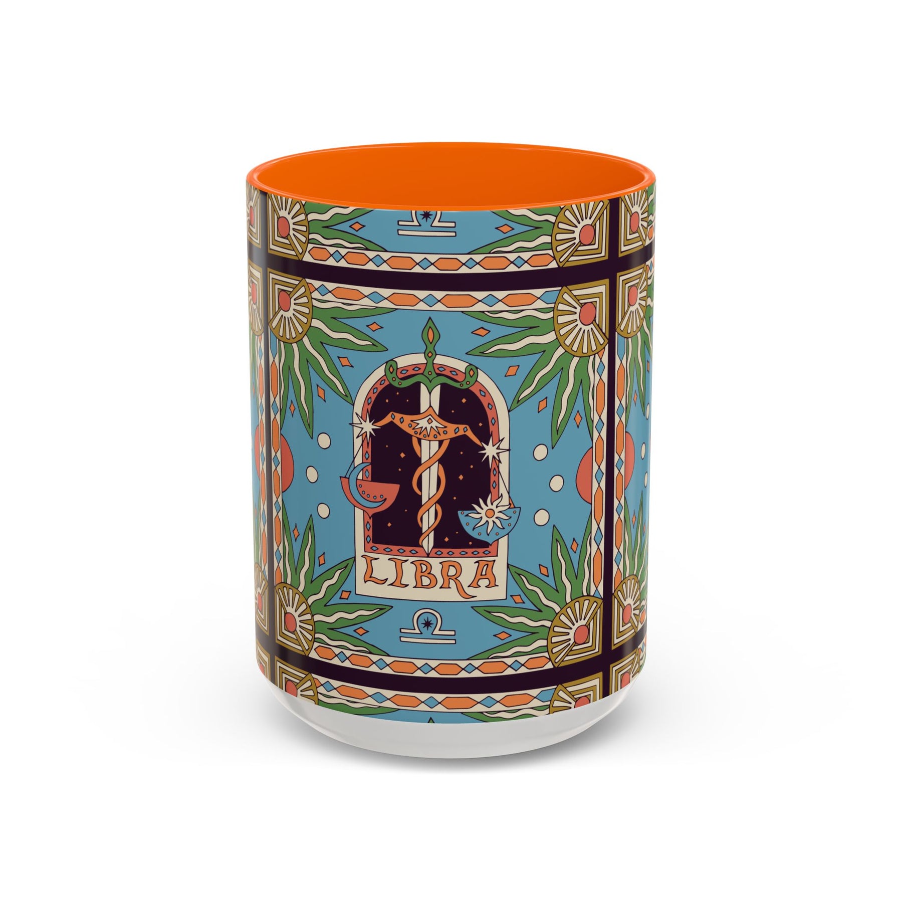 Custom Libra Coffee Mug, Colorful Ceramic 11oz & 15oz Zodiac Design - Ira World Art LLC