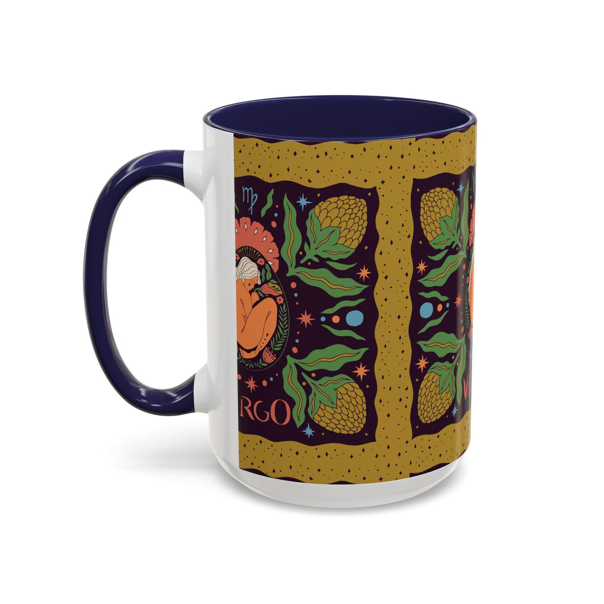 Virgo Zodiac Custom Coffee Mug, Colorful Ceramic 11oz and 15oz Design - Ira World Art LLC