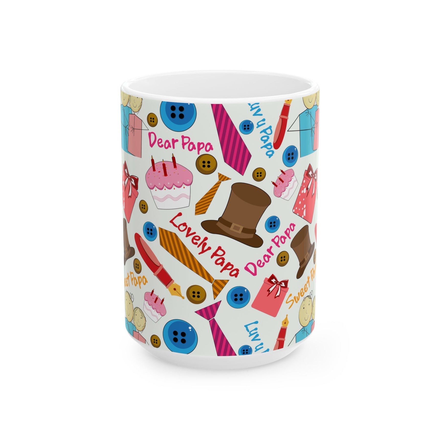 Dad Cup Ceramic Coffee Mug, Unique Gift for Father’s Day, 15oz Decor - Ira World Art LLC