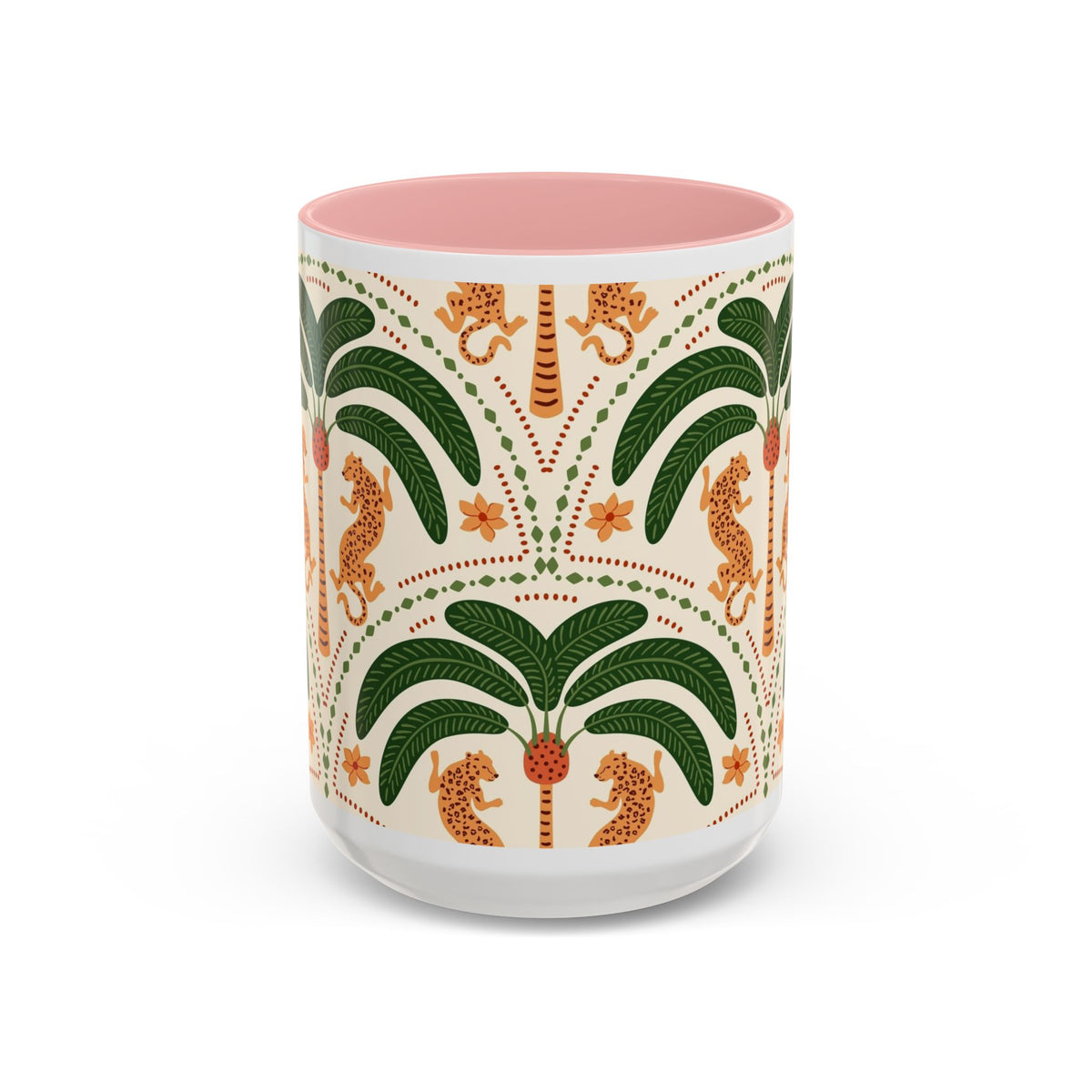 Tropical Ceramic Coffee Mug with Colorful Floral Design, 11oz & 15oz - Ira World Art LLC