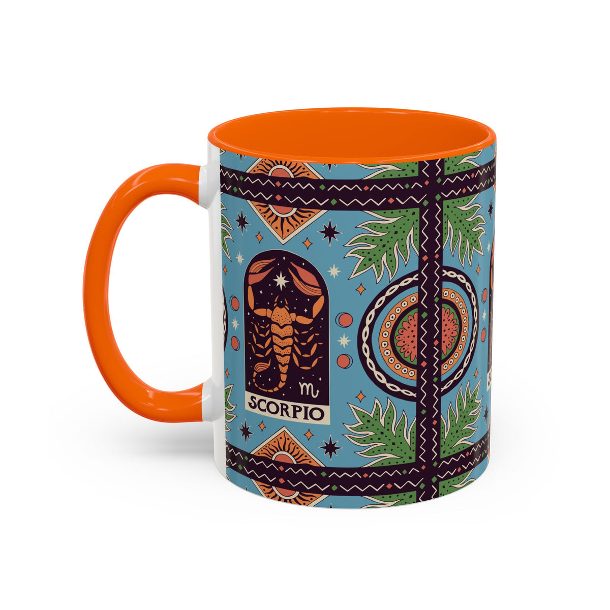 Colorful Scorpio Zodiac Ceramic Mug, Custom 11oz & 15oz Coffee Cup Design - Ira World Art LLC