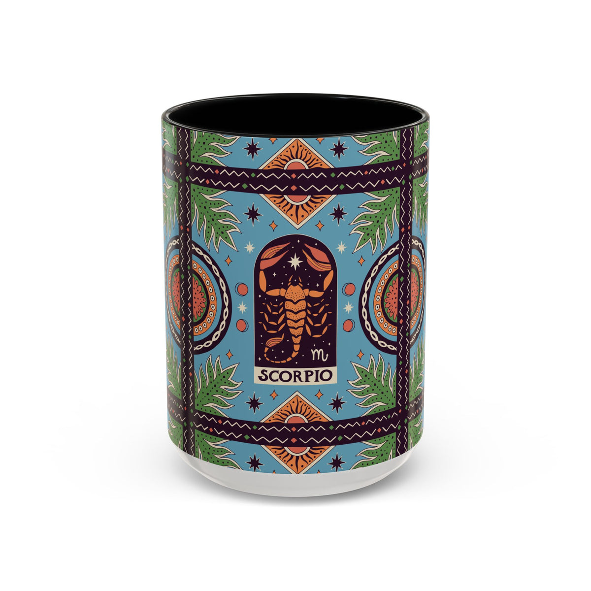 Colorful Scorpio Zodiac Ceramic Mug, Custom 11oz & 15oz Coffee Cup Design - Ira World Art LLC