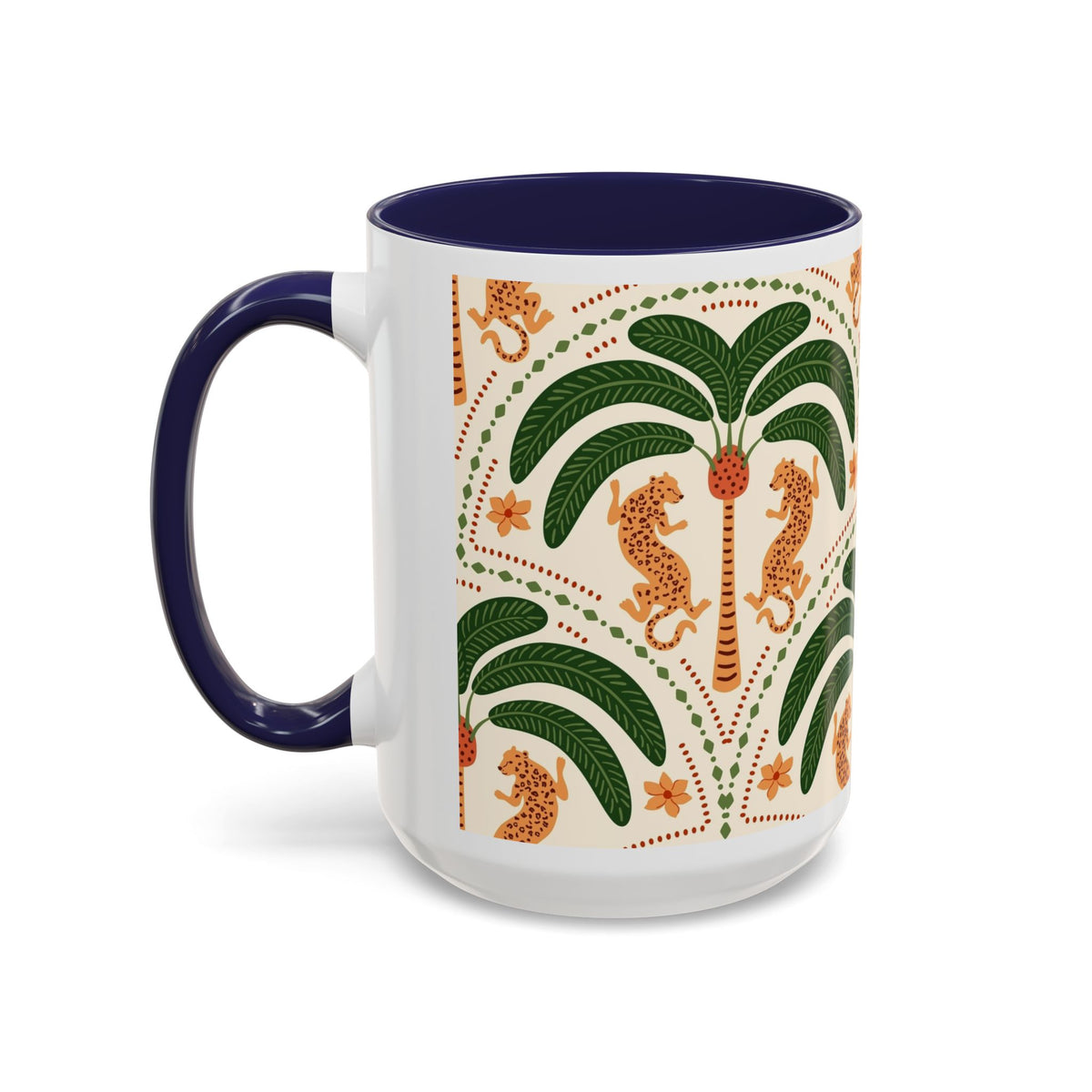 Tropical Ceramic Coffee Mug with Colorful Floral Design, 11oz & 15oz - Ira World Art LLC