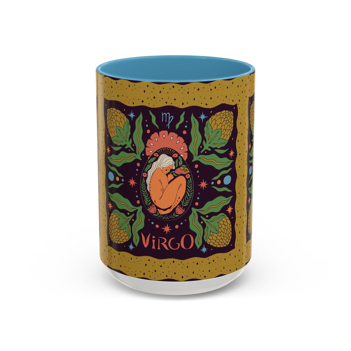 Virgo Zodiac Custom Coffee Mug, Colorful Ceramic 11oz and 15oz Design - Ira World Art LLC
