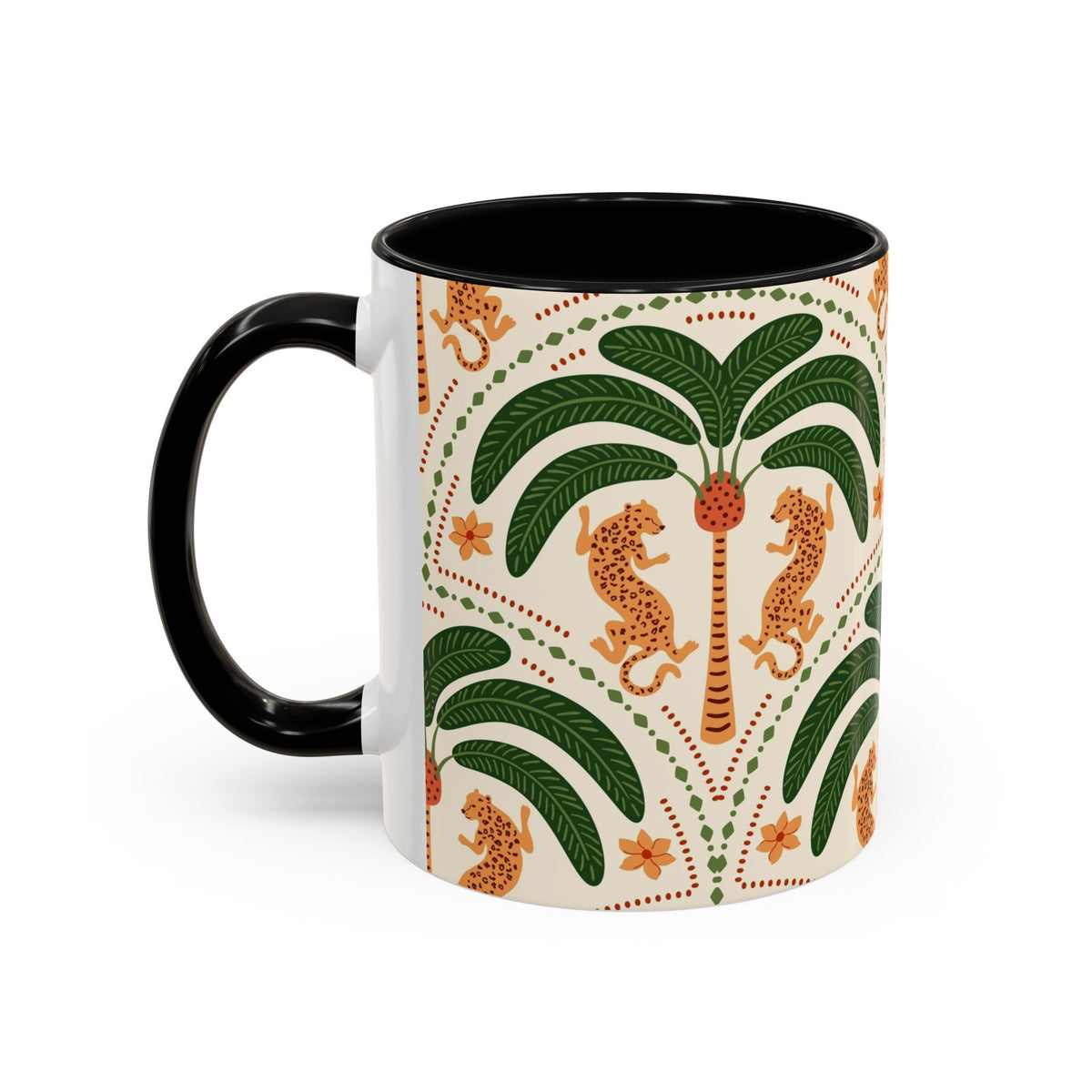 Tropical Ceramic Coffee Mug with Colorful Floral Design, 11oz & 15oz - Ira World Art LLC