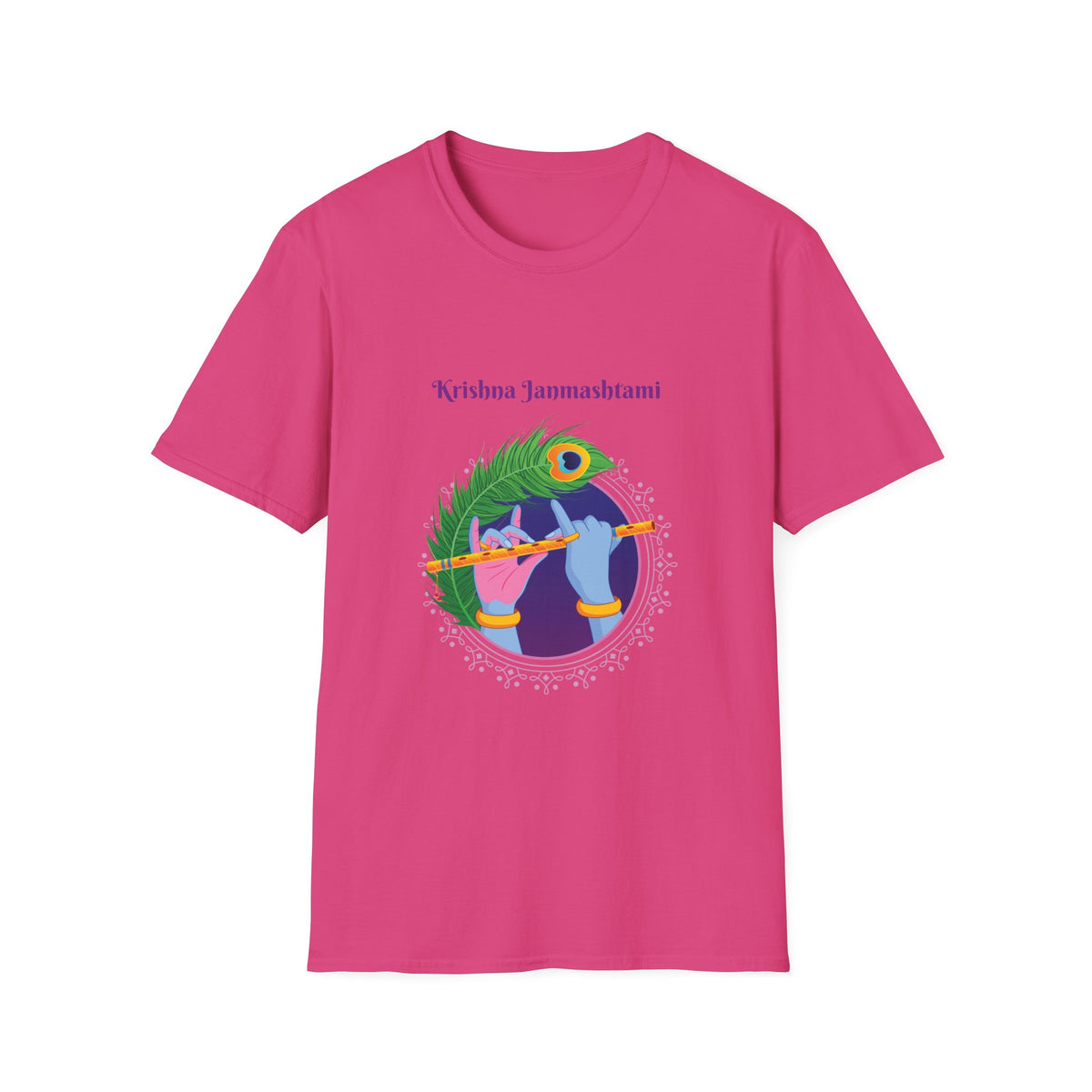Krishna Janmashtami Unisex Softstyle T-Shirt, Festival Shirt, Spiritual Apparel, Gifts for Friends, Cultural Celebrations, Hindu Festivities - Ira World Art LLC
