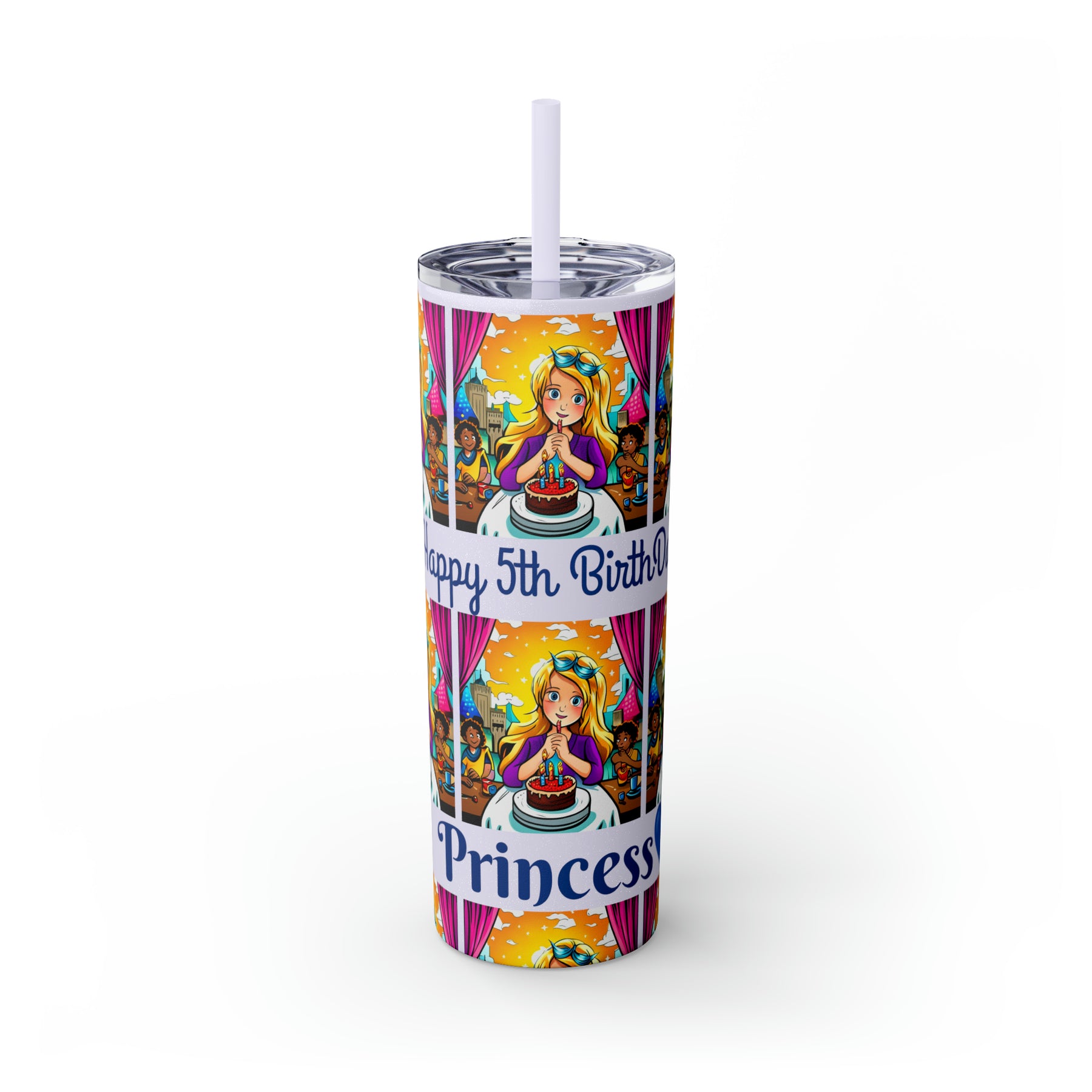 Stylish 20oz Birthday Skinny Tumbler with Straw – Celebrate in Sip-worthy Fashion!" - Ira World Art LLC