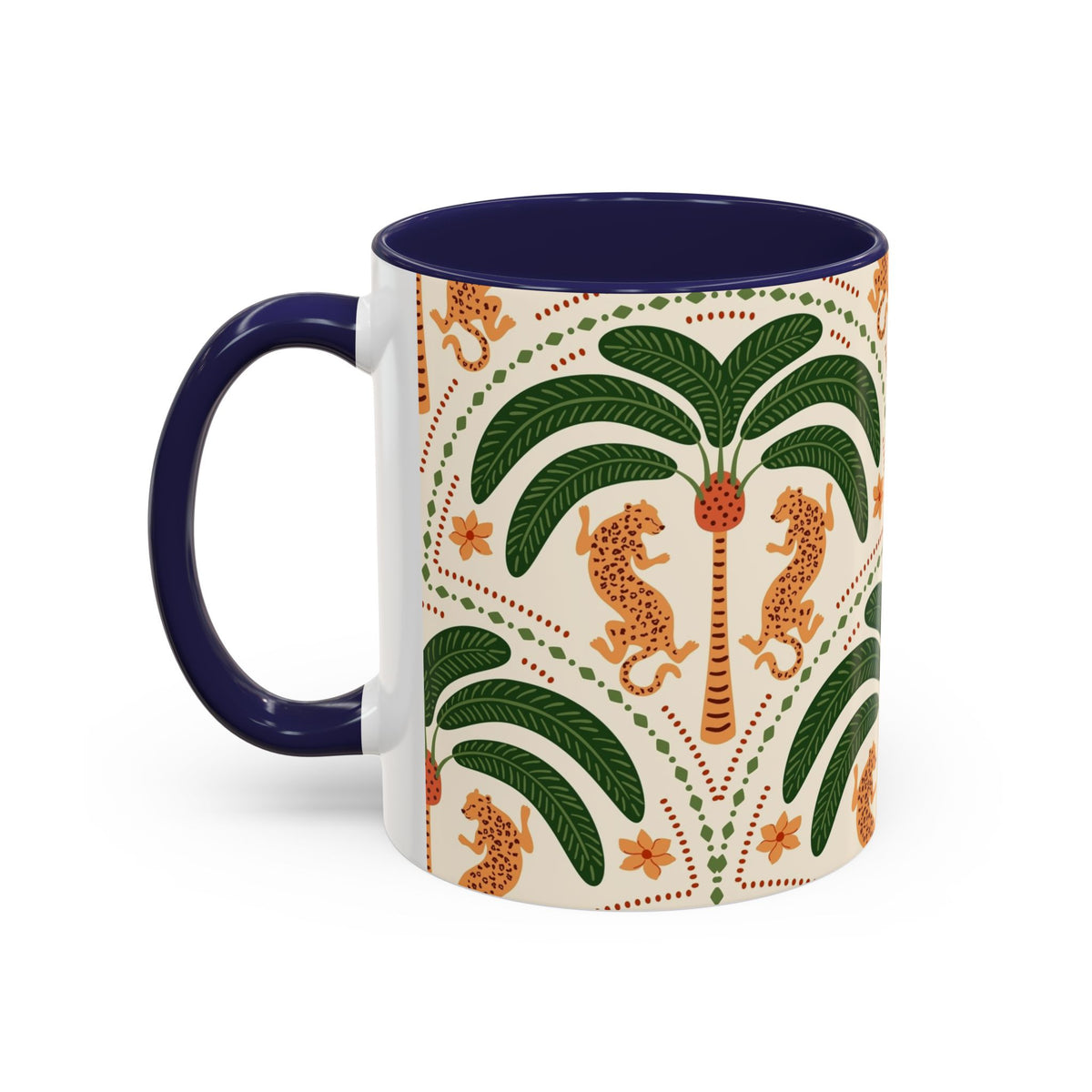 Tropical Ceramic Coffee Mug with Colorful Floral Design, 11oz & 15oz - Ira World Art LLC
