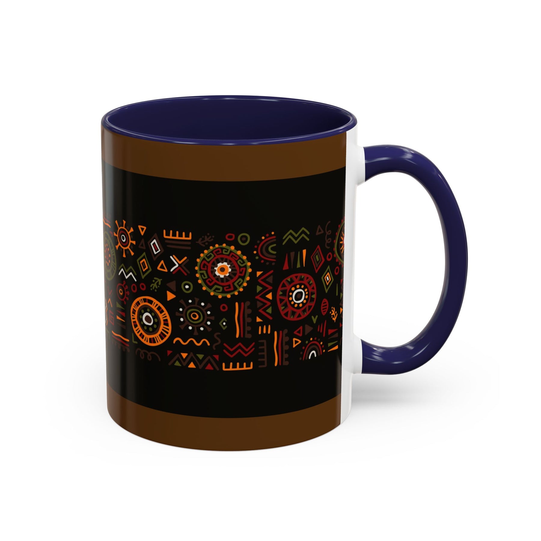 Tribal Ceramic Coffee Mug, Afrocentric Colorful Design, Custom 11oz & 15oz - Ira World Art LLC