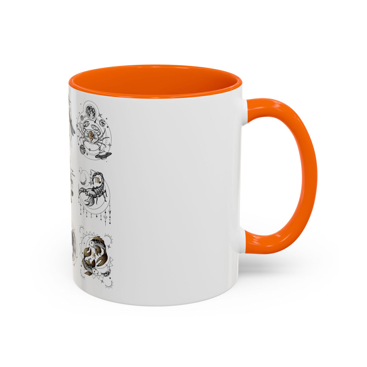 Zodiac Accent Ceramic Coffee Mug with Vibrant Horoscope Design 11oz & 15oz - Ira World Art LLC