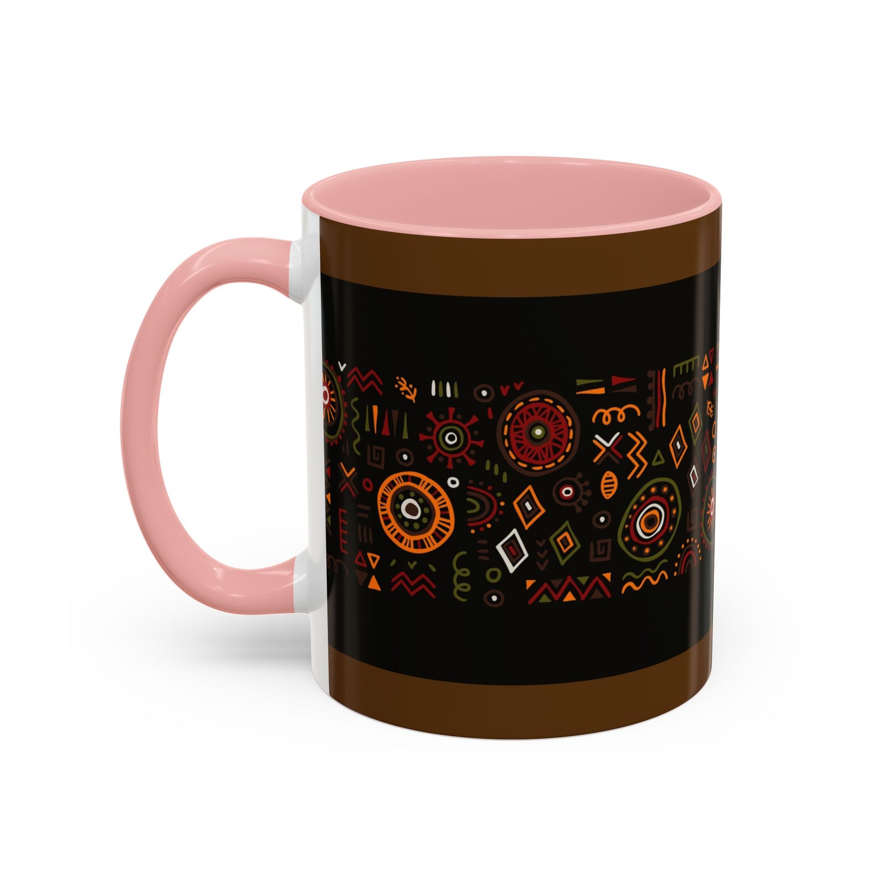 Tribal Ceramic Coffee Mug, Afrocentric Colorful Design, Custom 11oz & 15oz - Ira World Art LLC