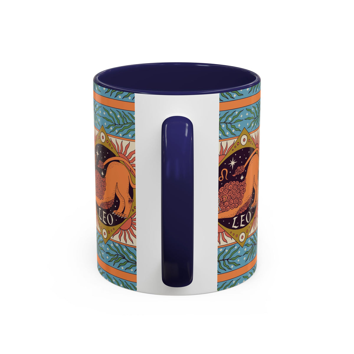 Vibrant Leo Zodiac Coffee Mug, Custom Ceramic 11oz & 15oz Colorful Design - Ira World Art LLC