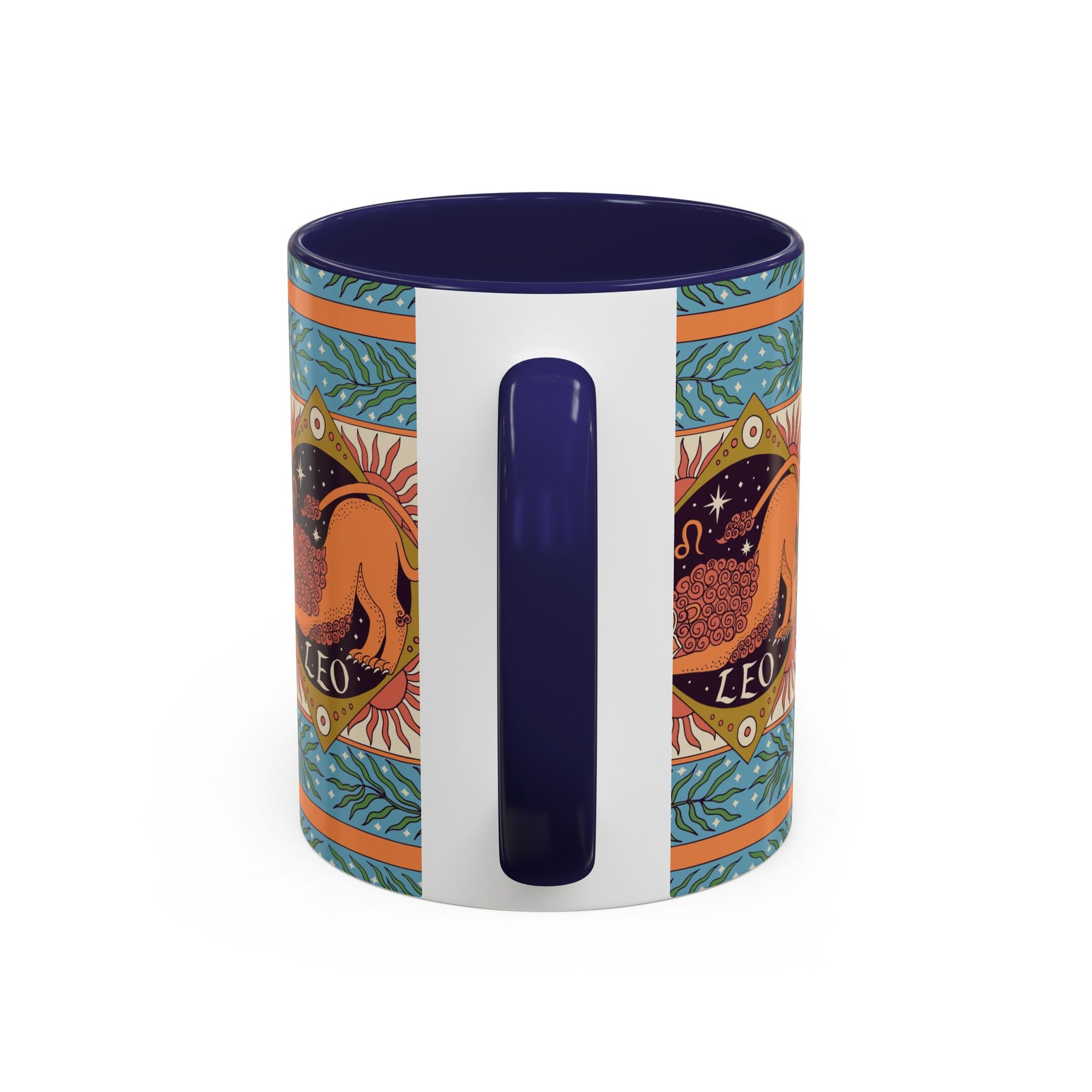 Vibrant Leo Zodiac Coffee Mug, Custom Ceramic 11oz & 15oz Colorful Design - Ira World Art LLC