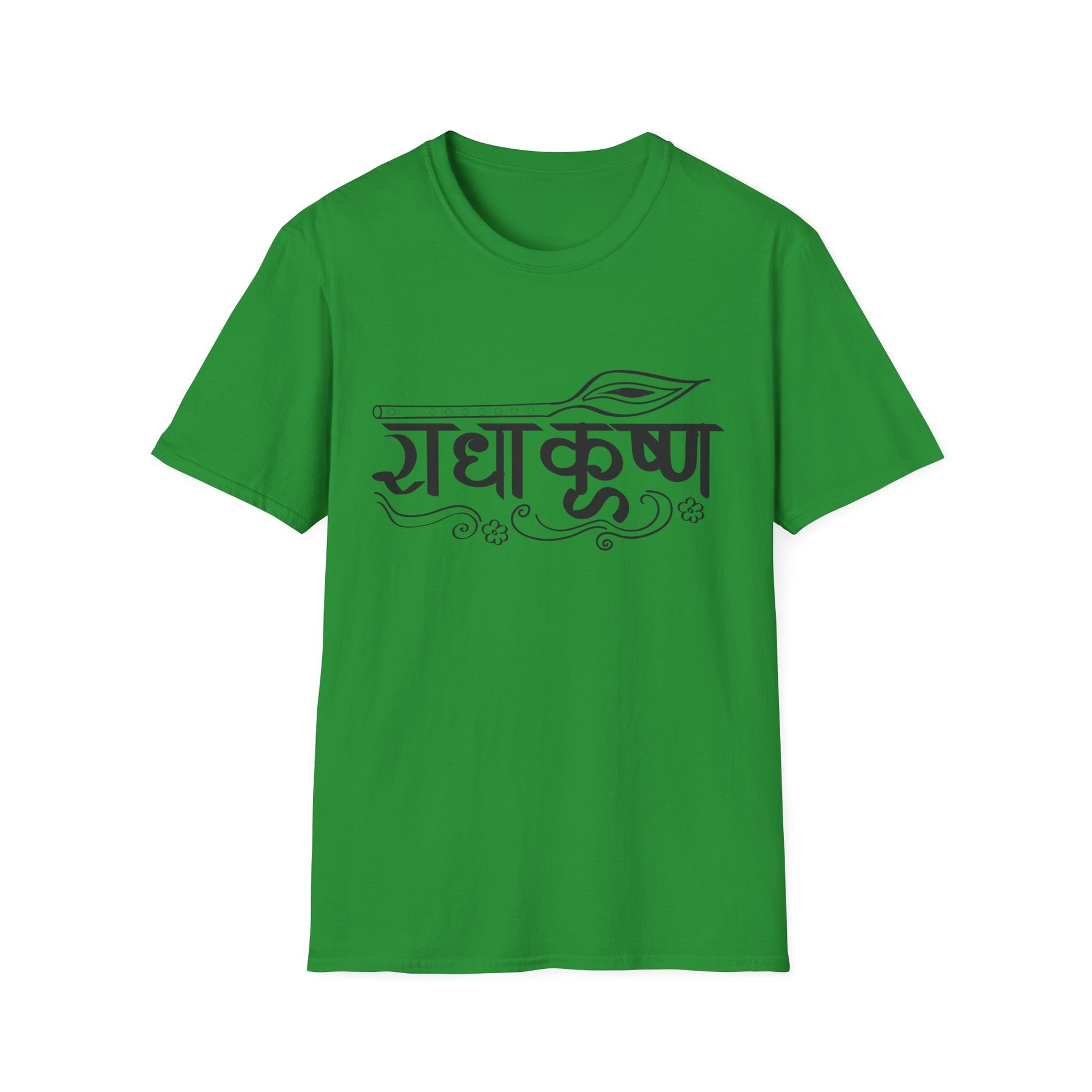 Radha Krishna Unisex T-Shirt, Hindu Deity Tee, Spiritual Printed Shirt, Yoga Apparel, Boho Top, Festival Clothing - Ira World Art LLC
