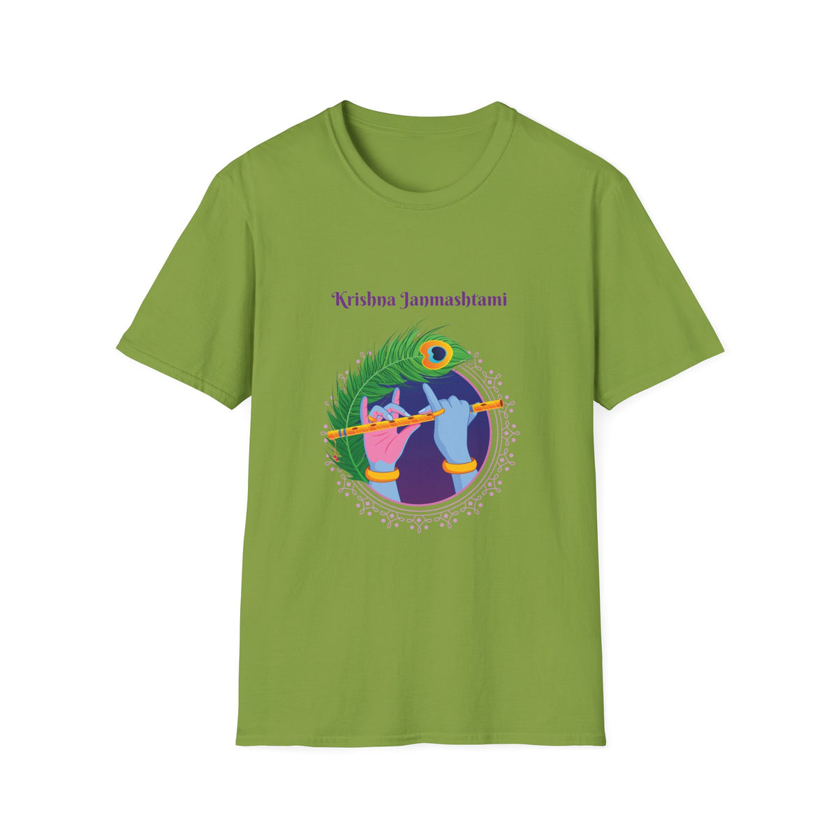 Krishna Janmashtami Unisex Softstyle T-Shirt, Festival Shirt, Spiritual Apparel, Gifts for Friends, Cultural Celebrations, Hindu Festivities - Ira World Art LLC