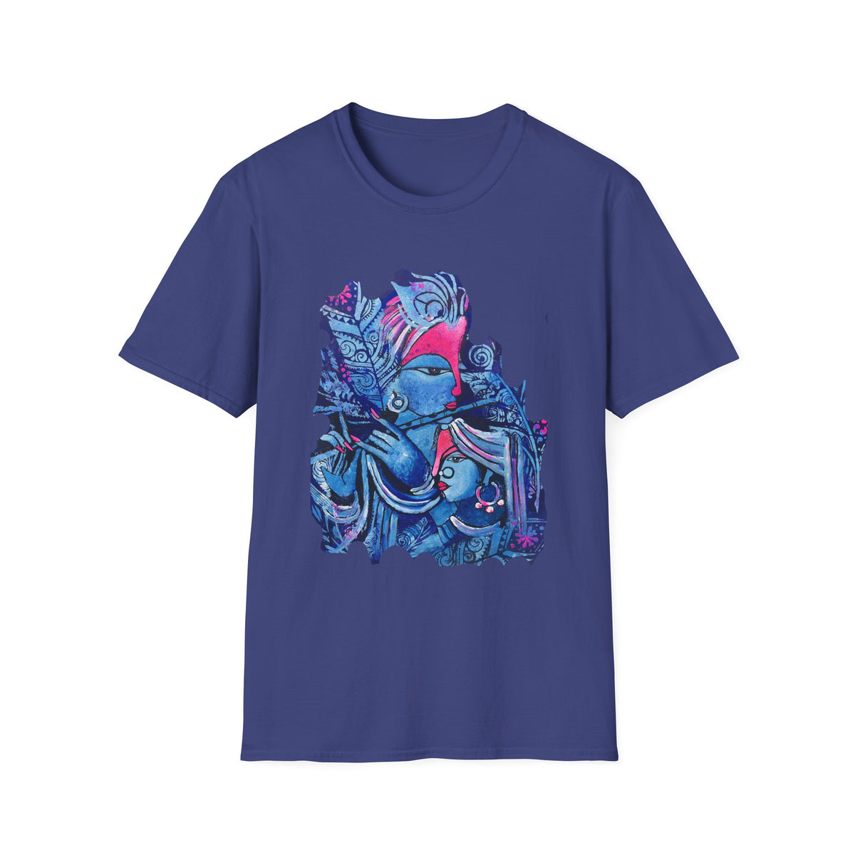 Radha Krishna Painting Print Unisex T-Shirt, Hindu Deity Tee, Spiritual Clothing, Religious Art Shirt, Festival Wear - Ira World Art LLC