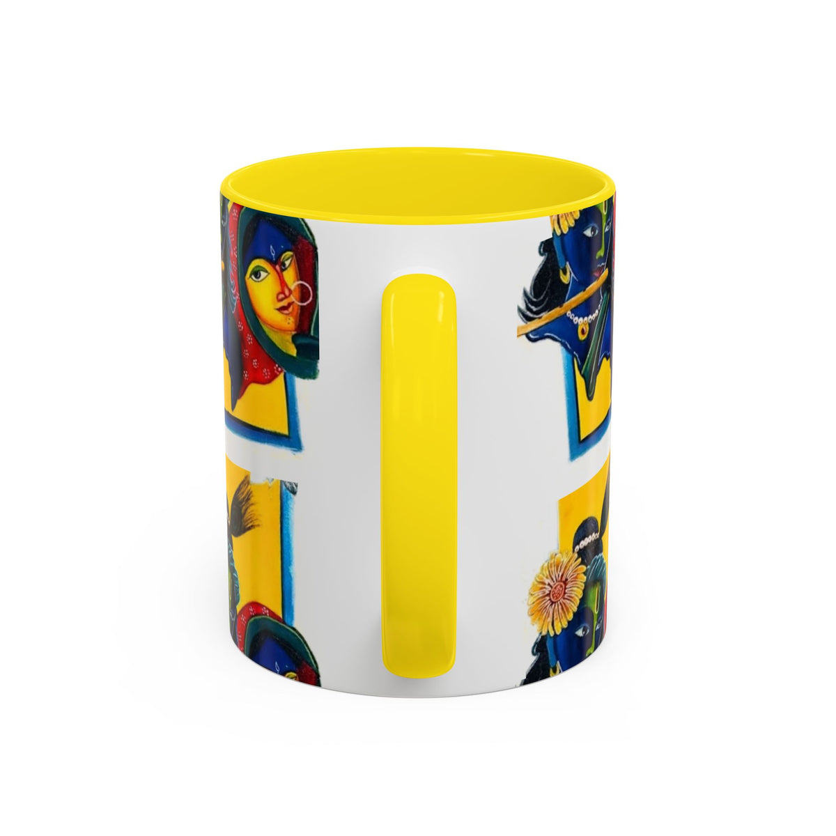 Colorful Ceramic Mug with Unique Hindu Art Design, 11oz & 15oz Aesthetic Gift - Ira World Art LLC