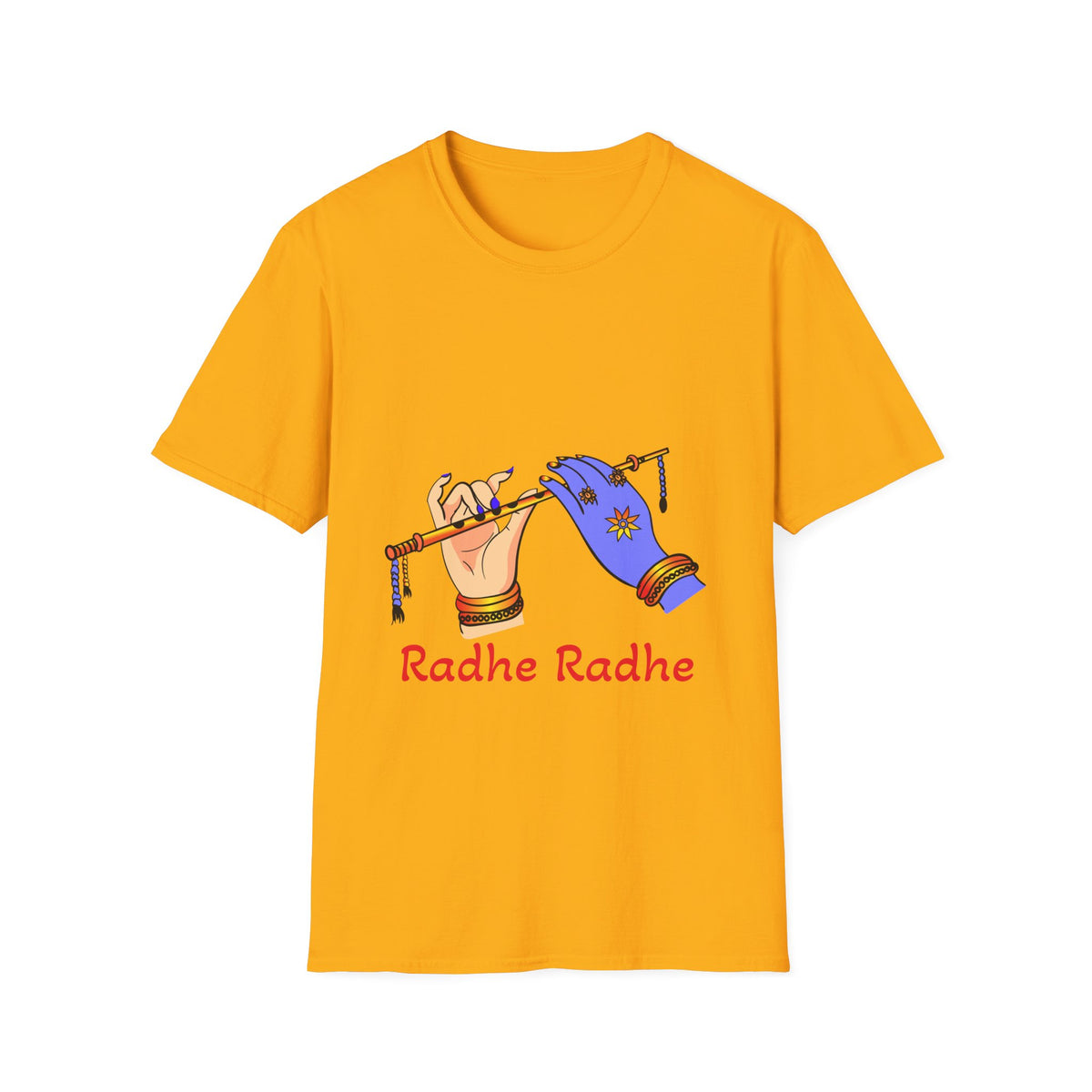 Spiritual Unisex T-Shirt, Comfortable Cotton Tee with 'Radhe Radhe' Design, Perfect for Festivals, Gifts for Friends, Everyday Wear - Ira World Art LLC